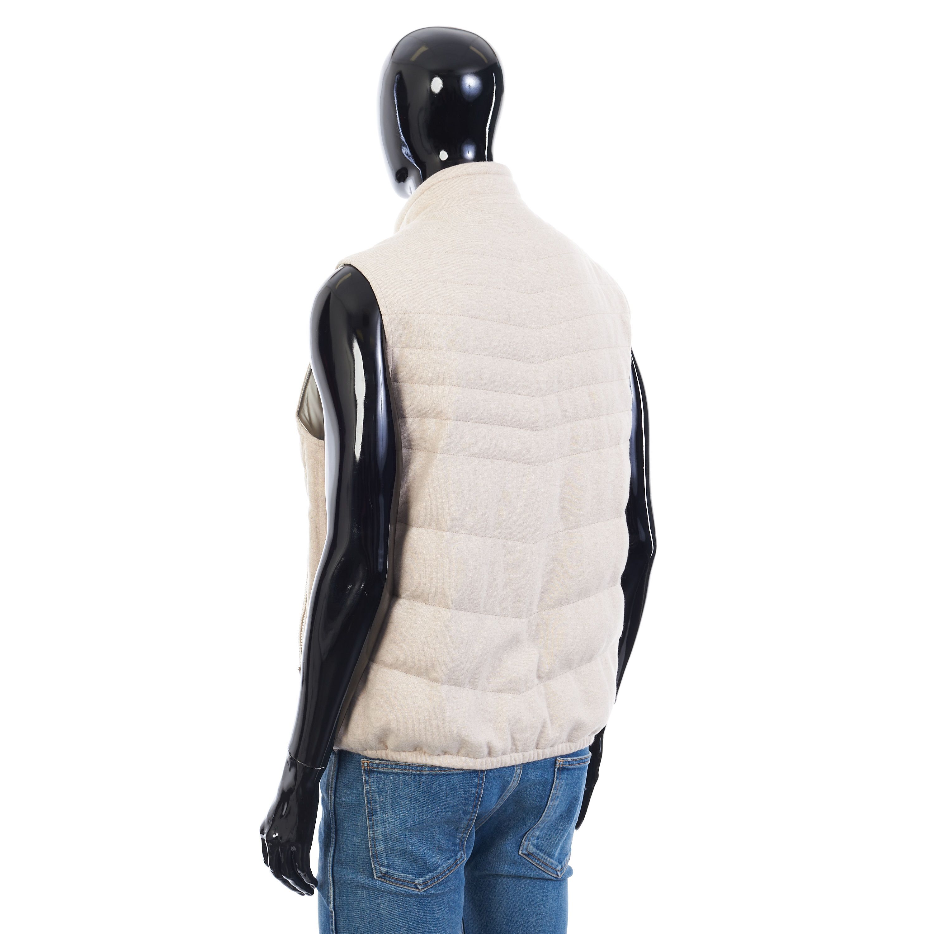 Brunello Cucinelli Beige Cashmere Down Vest - Bodywarmer Gilet Size US L / EU 52-54 / 3 - 4 Thumbnail