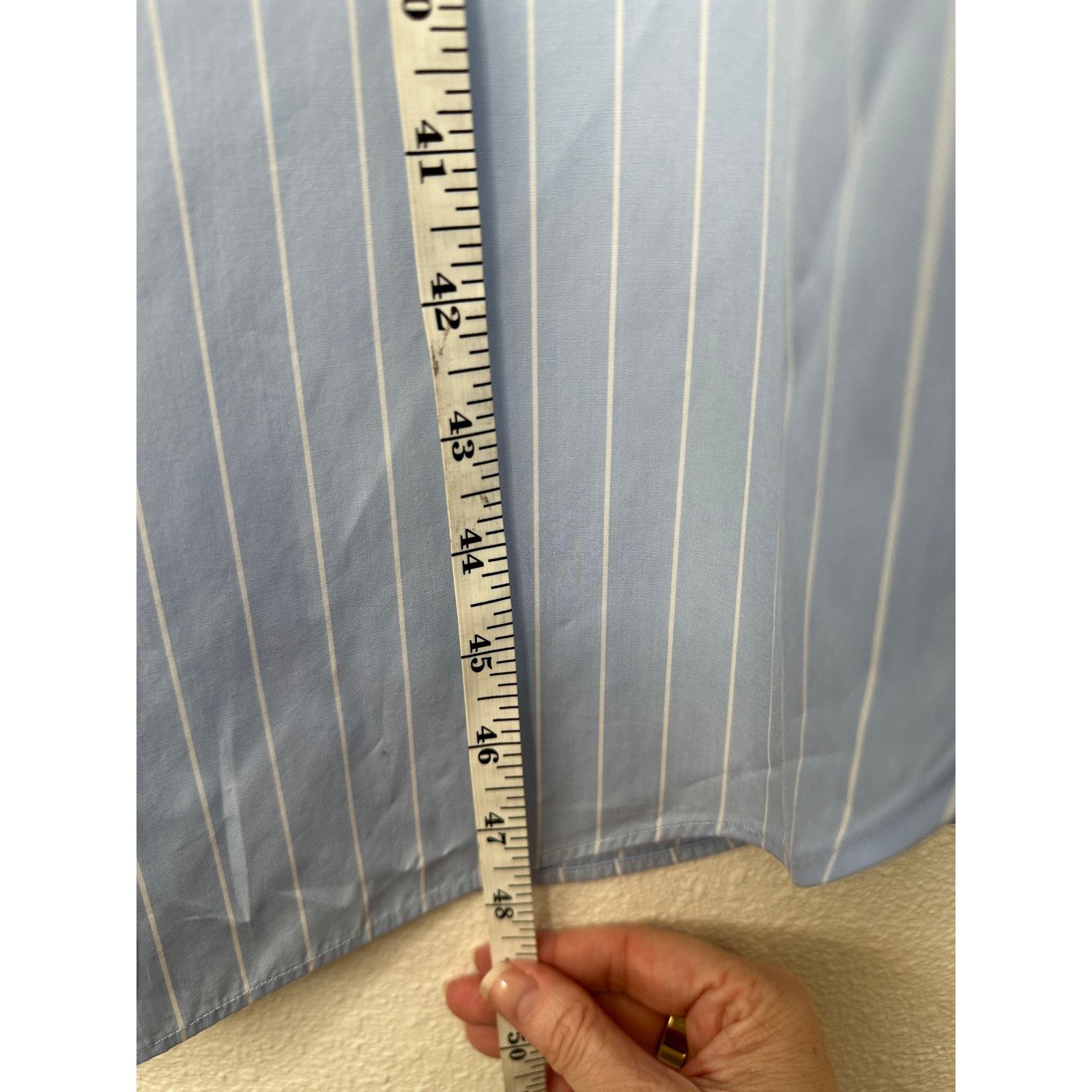 The Row NWT The Row Karl Blue & White Stripe Long Sleeve Shirt Dress Size L / US 10 / IT 46 - 13 Thumbnail