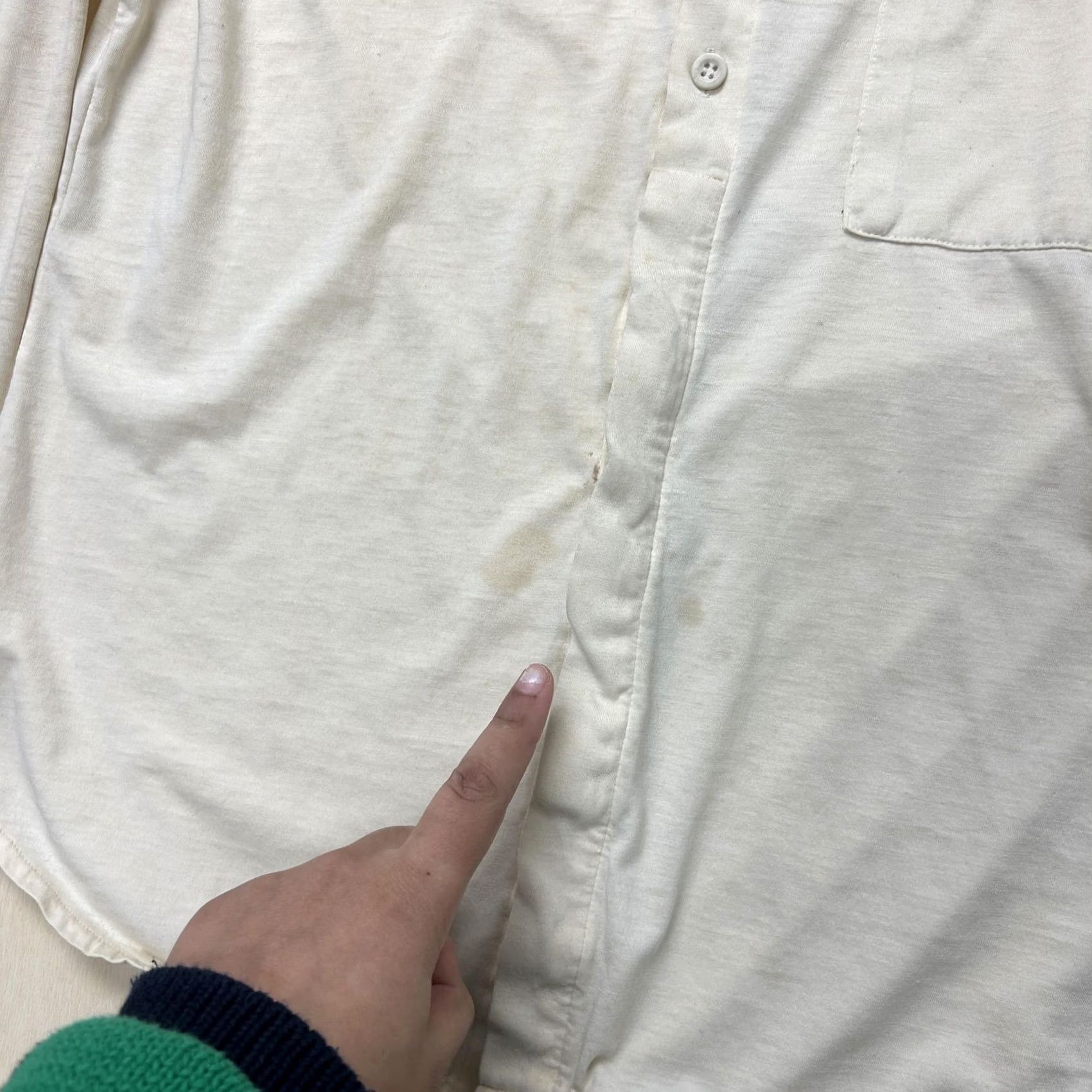 Vintage VINTAGE Hukapoo Mens M White Solid Long Sleeve Button Up Casual Shirt Size US M / EU 48-50 / 2 - 2 Thumbnail