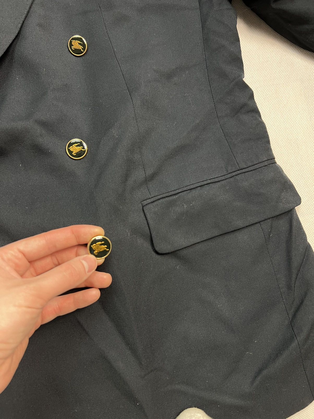 Burberry × Vintage Double-breasted Blazer Burberry vintage 90’s logoed buttons Size US M / EU 48-50 / 2 - 3 Thumbnail