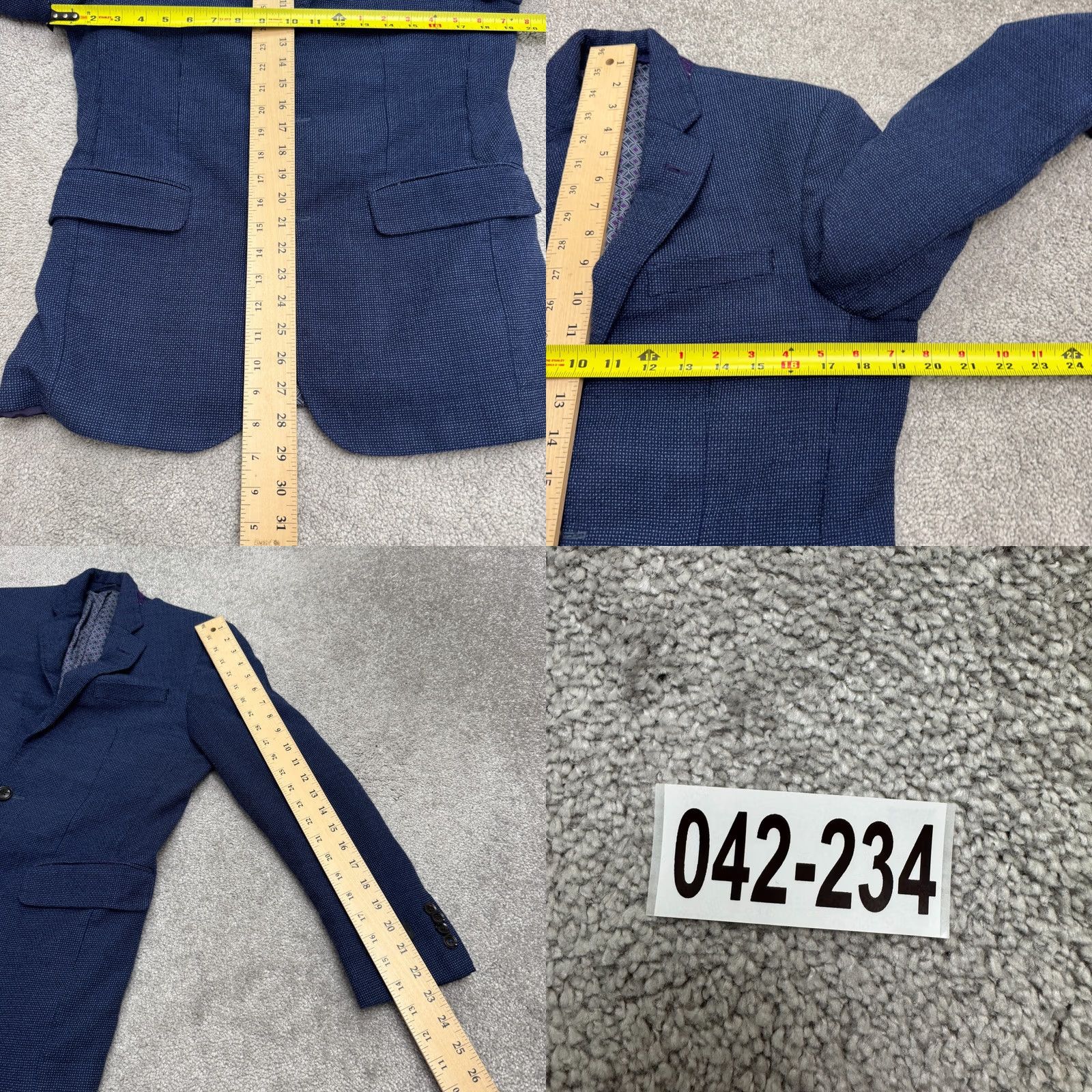 Ted Baker Ted Baker London Endurance Jay SPJ Wool Blazer Jacket Mens 38R Blue Double Vent Size 38R - 9 Thumbnail