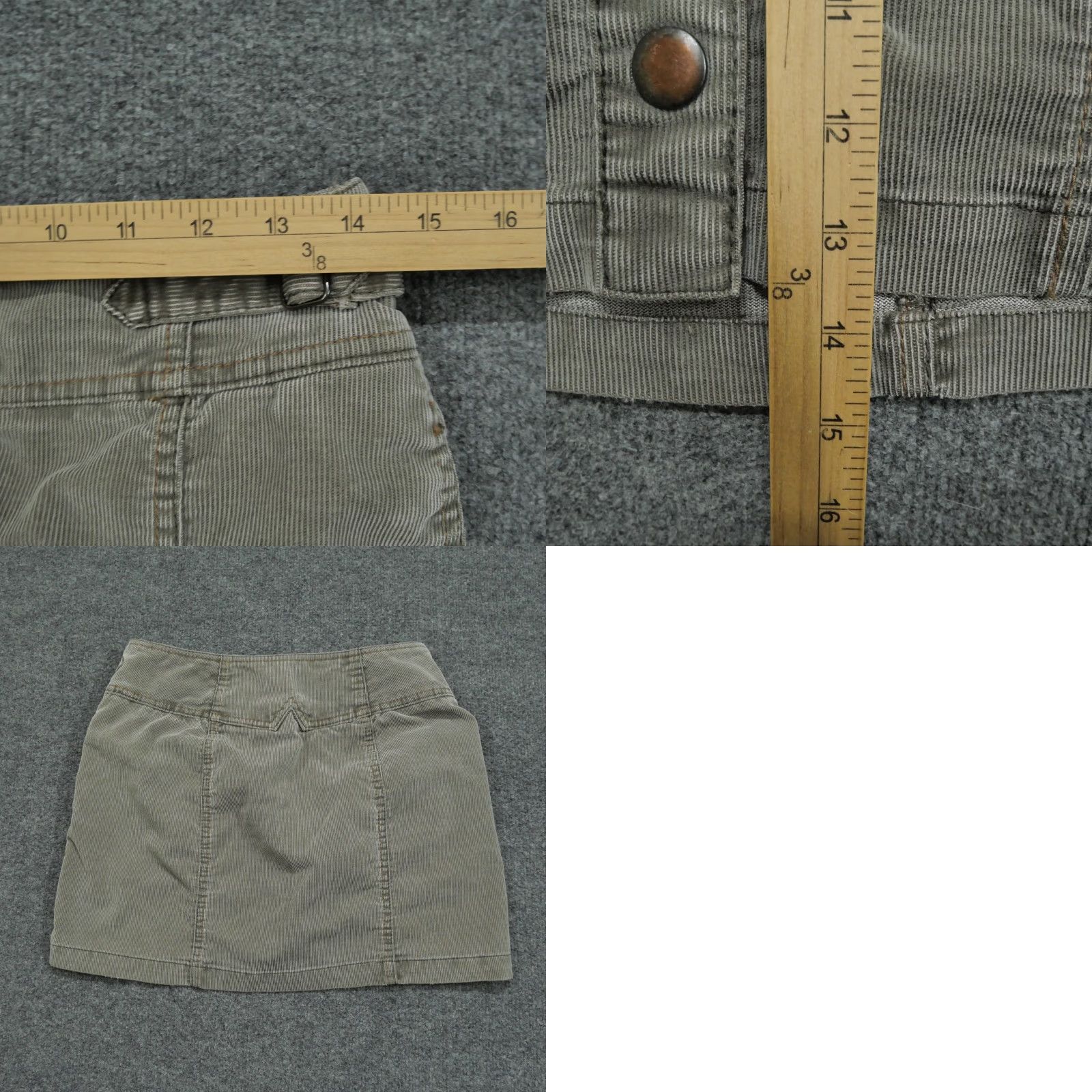 Gap VINTAGE Gap Skirt Womens 1 28 Gray Corduroy Snap Y2K Casual Short Pencil Style Skirt Womens Size 25" / US 0 / IT 36 - 8 Thumbnail