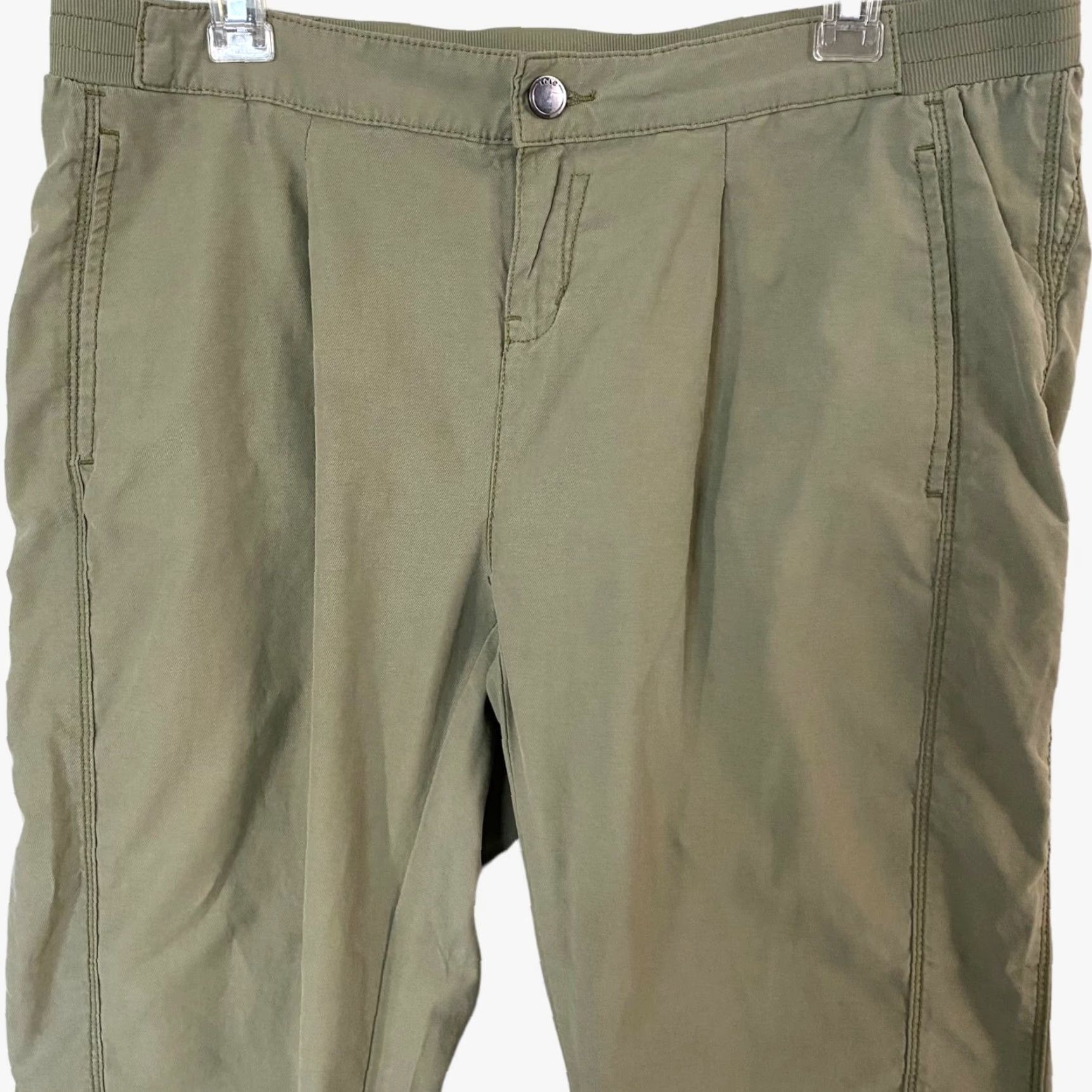 Vintage Lolë Athletic Jogger Pants Womens 12 Olive Green Slim Fit Stretch Elastic Waist Size 34" / US 12 / IT 48 - 4 Thumbnail