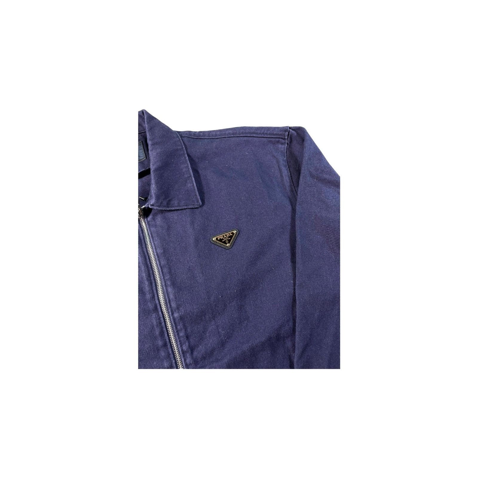 Prada Prada Zip Up Denim Dark Blue Jacket Size US L / EU 52-54 / 3 - 2 Thumbnail