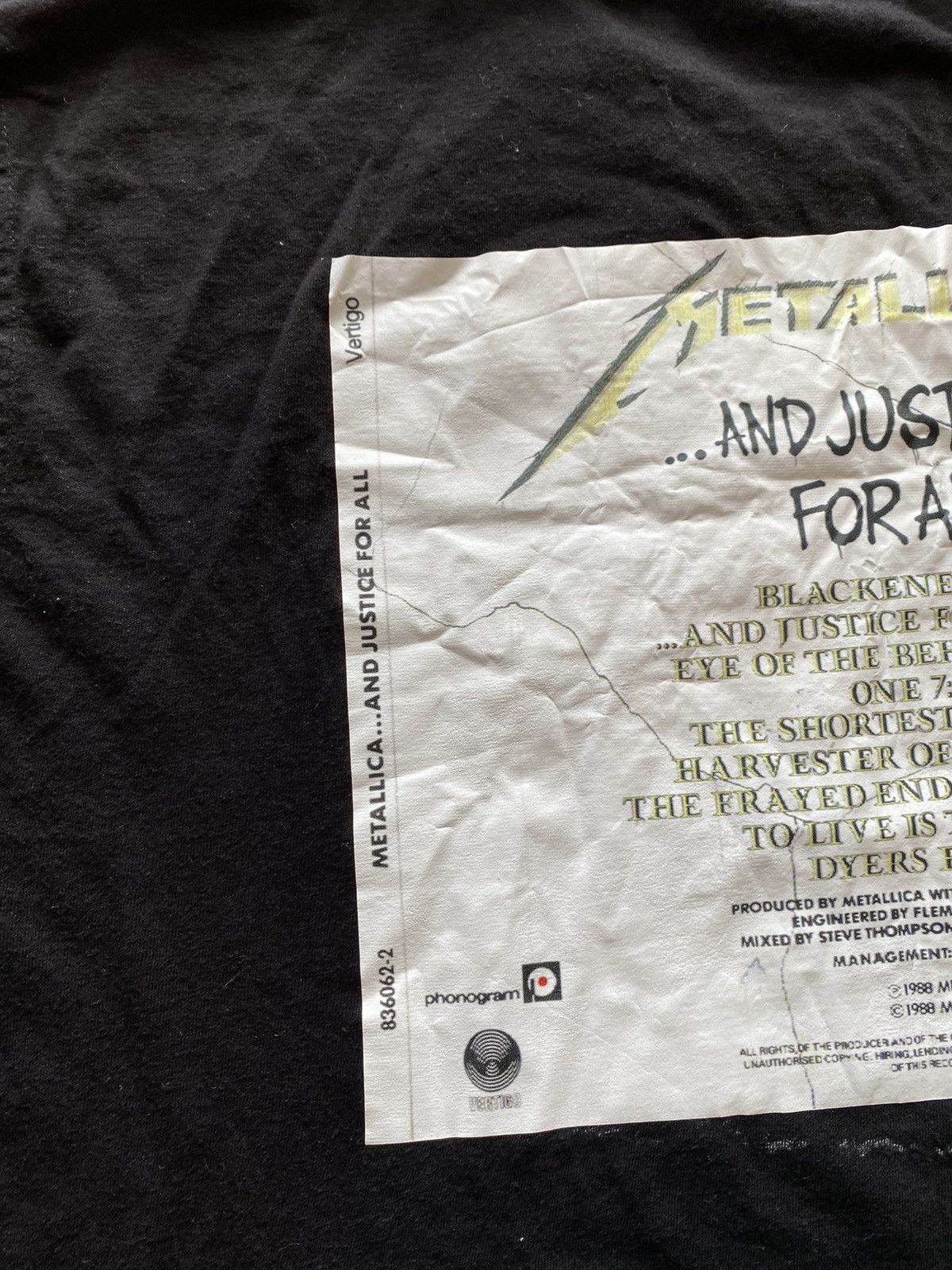 Band Tees Vintage 90s Metallica And Justice for All Tour Y2K Rare Hype Size US M / EU 48-50 / 2 - 9 Thumbnail
