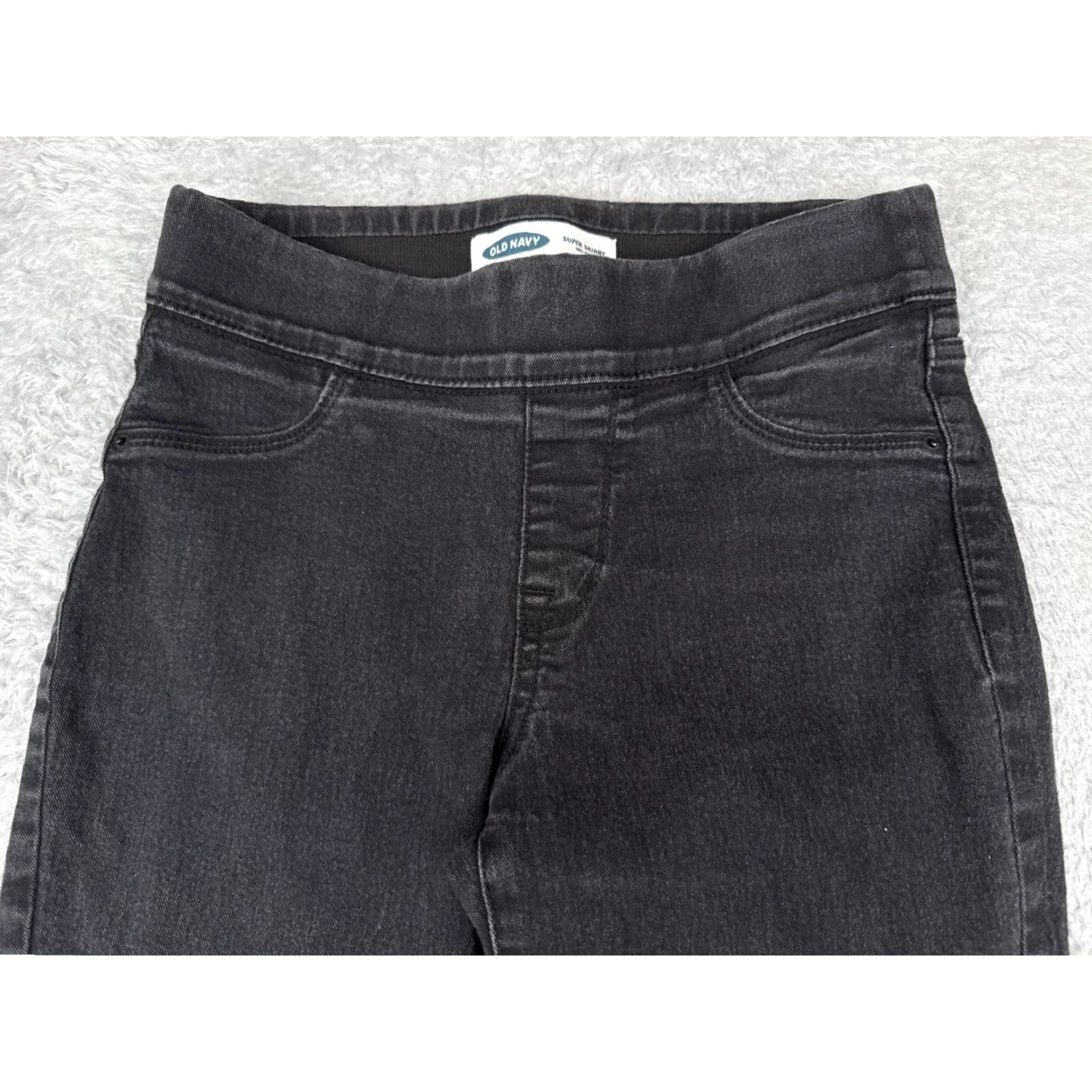 Old Navy Old Navy Jeans Womens 6 Black Denim Pull On Super Skinny Mid Rise Cotton 29x28 Size 28" / US 6 / IT 42 - 4 Thumbnail