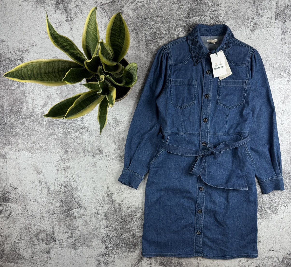 Barbour NEW Barbour Longfield Coast Waist Dress Women’s US 8 Blue Denim Jeans Trench Size M / US 6-8 / IT 42-44 - 1 Thumbnail
