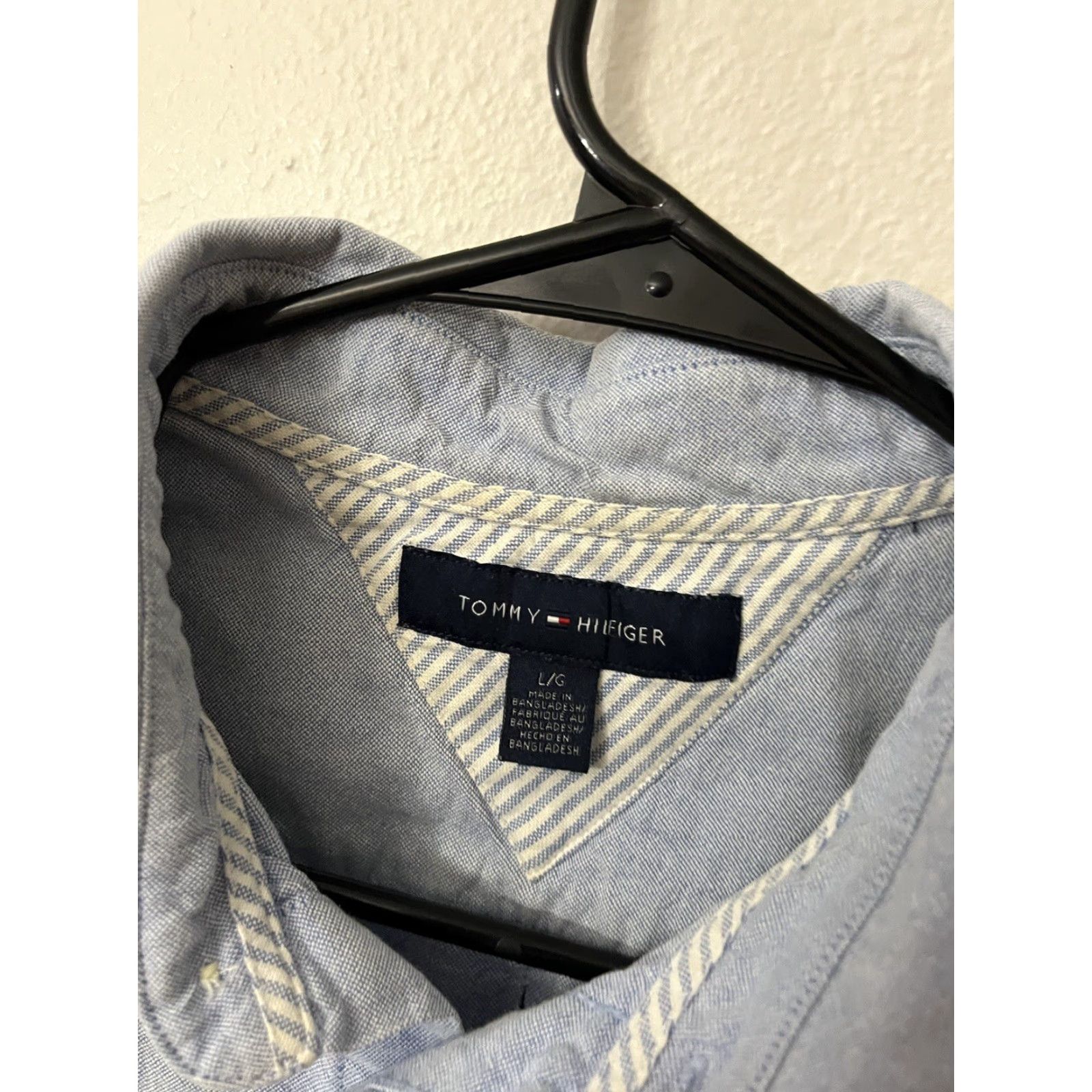 Tommy Hilfiger VINTAGE Tommy Hilfiger Shirt Regular Blue Solid Long Sleeve Button-Down Adult Large Size US L / EU 52-54 / 3 - 2 Thumbnail