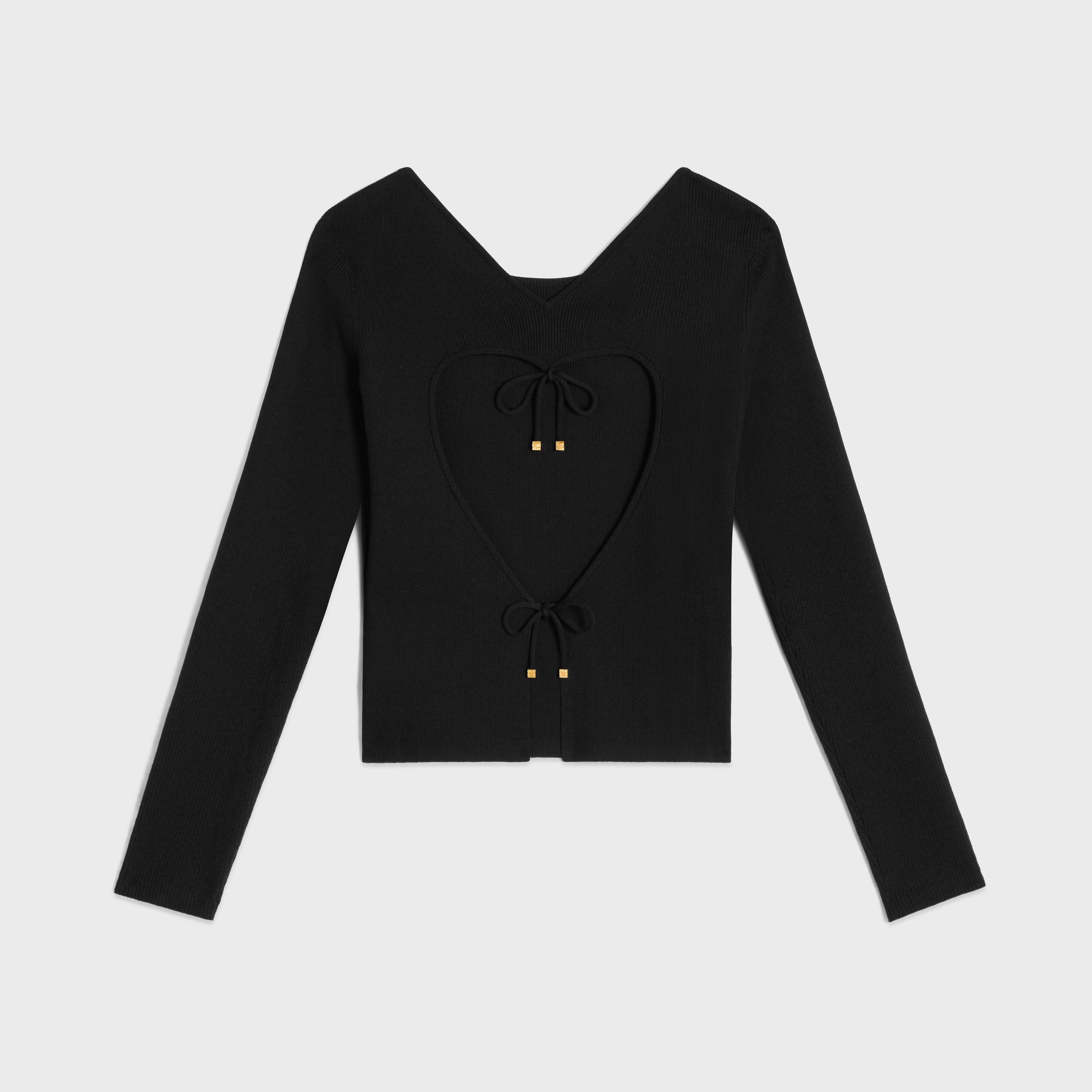Celine o1w1db10925 2AI9A898T Heart Top in Black Size XS / US 0-2 / IT 36-38 - 1 Thumbnail
