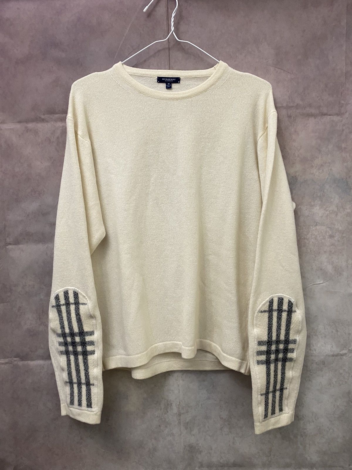 image of Burberry Sweater Vintage in Cream, Men's (Size Medium)