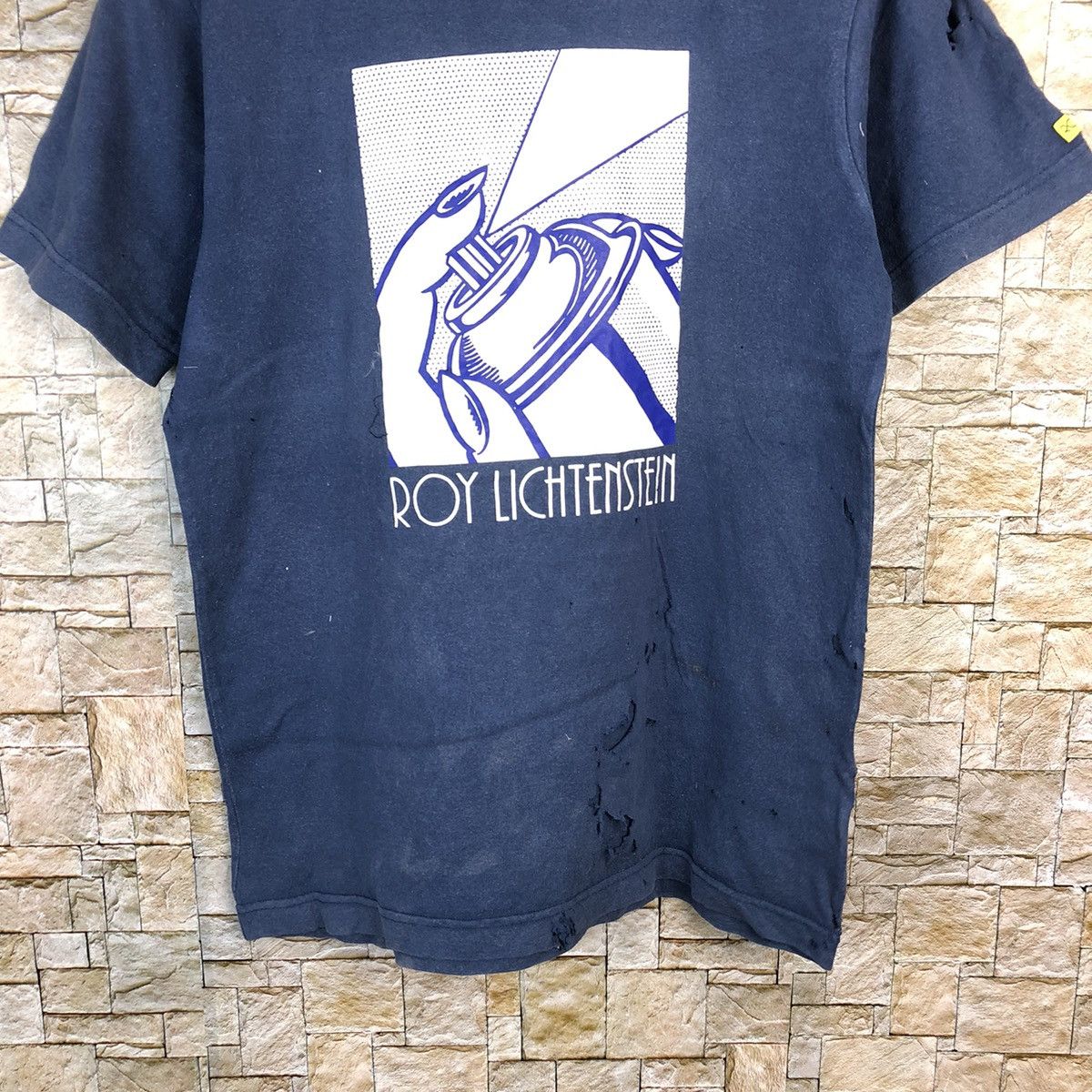 Japanese Brand × Vintage Ripped distressed Roy Lichtenstein Blue T-Shirt #A492 Size US M / EU 48-50 / 2 - 3 Thumbnail