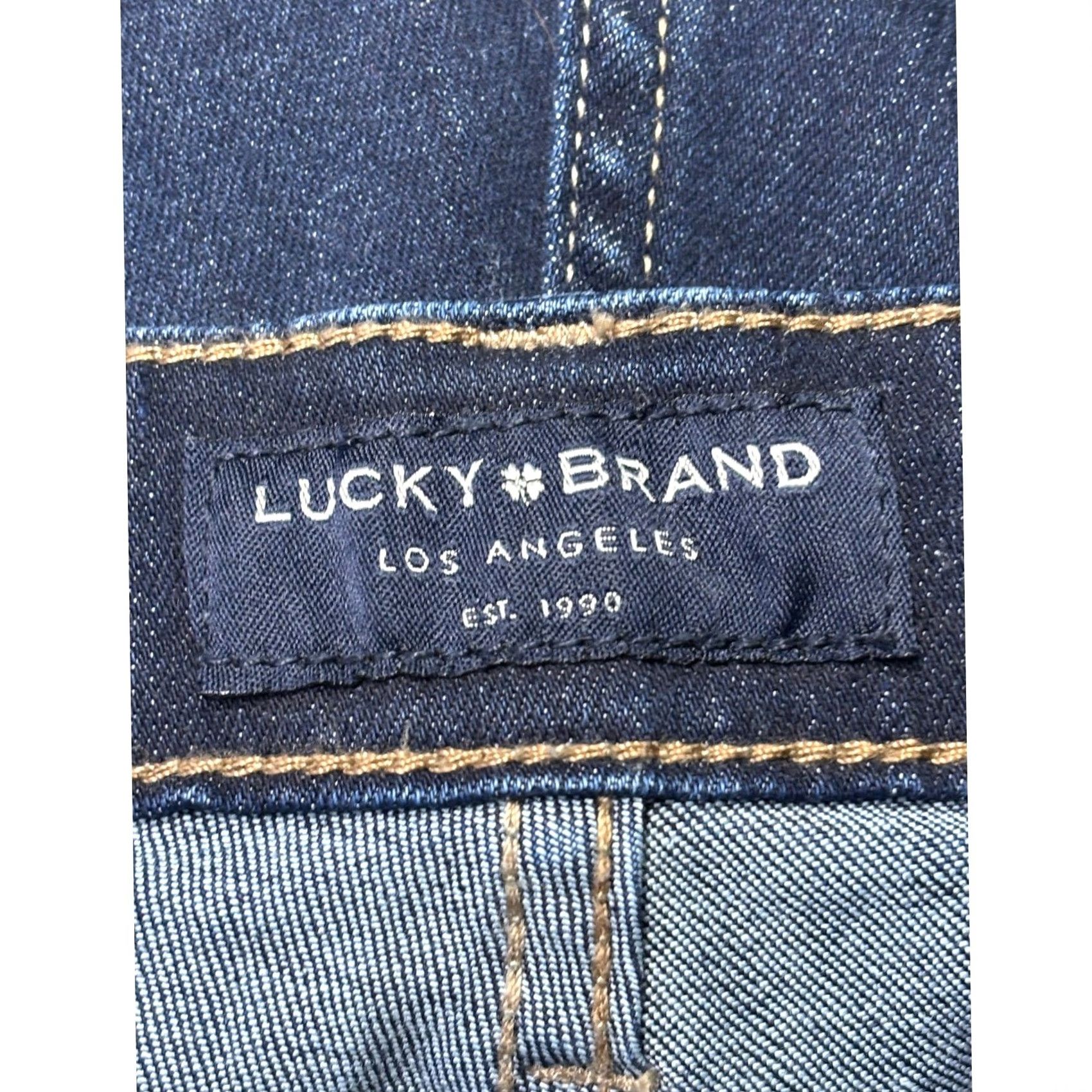 Lucky Brand Lucky Brand Jeans Dark Wash Straight Ankle Mid Rise 31 Women's Jeans 31x28 Slim Pockets Zipper Logo Denim Cotton Blend Spandex Size 24" / US 00 / IT 34 - 5 Thumbnail