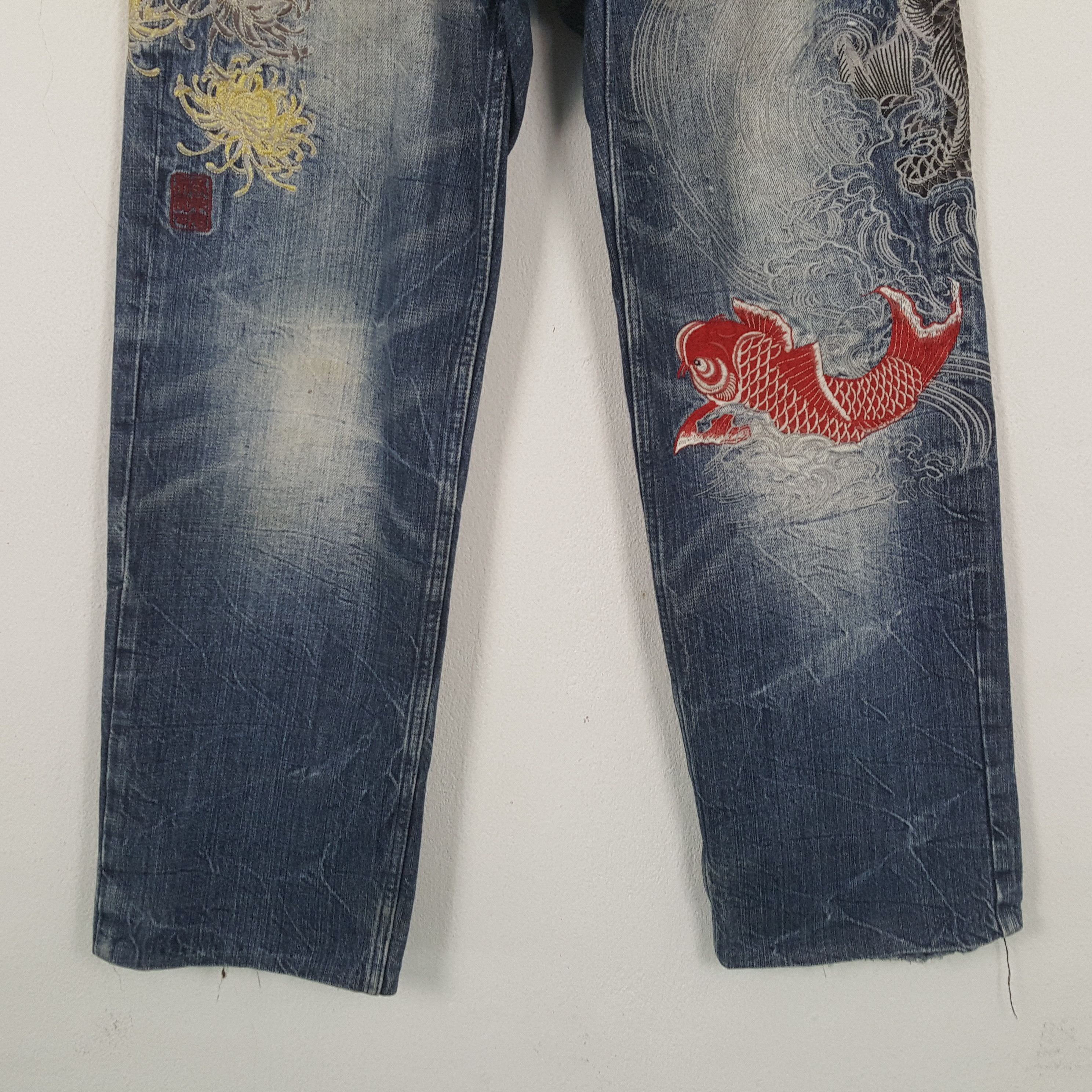 Japanese Brand Vintage Karakuri Tamashii Fashion Design Style Jeans RR9 Size US 29 - 3 Thumbnail
