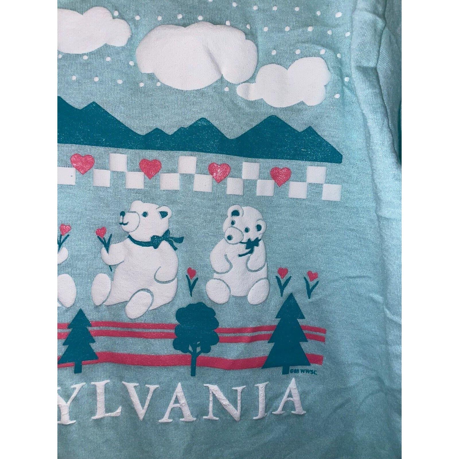 Jerzees Vintage Pennsylvania Blue Shirt Bear Tee 1980s VTG 1988 M Size US M / EU 48-50 / 2 - 5 Thumbnail