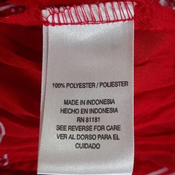 Agora Vtg 80's Red Crinkle Blouse Top Sz S Red Ruffled Butterfly B Size S / US 4 / IT 40 - 7 Thumbnail