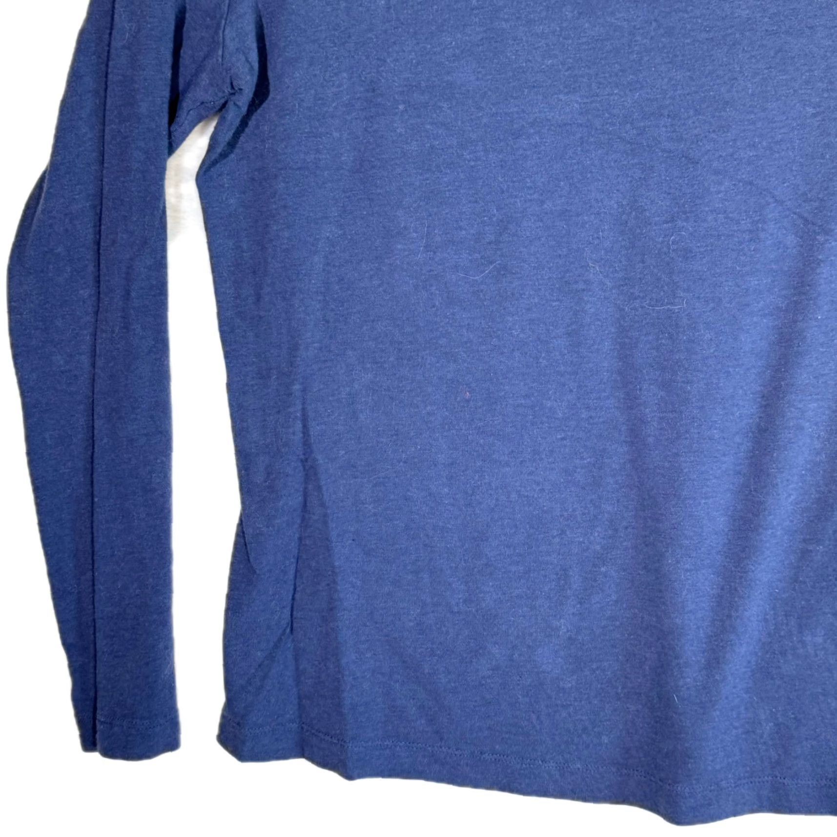 Banana Republic Banana Republic Shirt Blue Cotton Stretch Long Sleeve Pullover – Size L, Regular, Women, Casual Comfort, Round Neck, Knit, Machine Washable Size L / US 10 / IT 46 - 4 Thumbnail