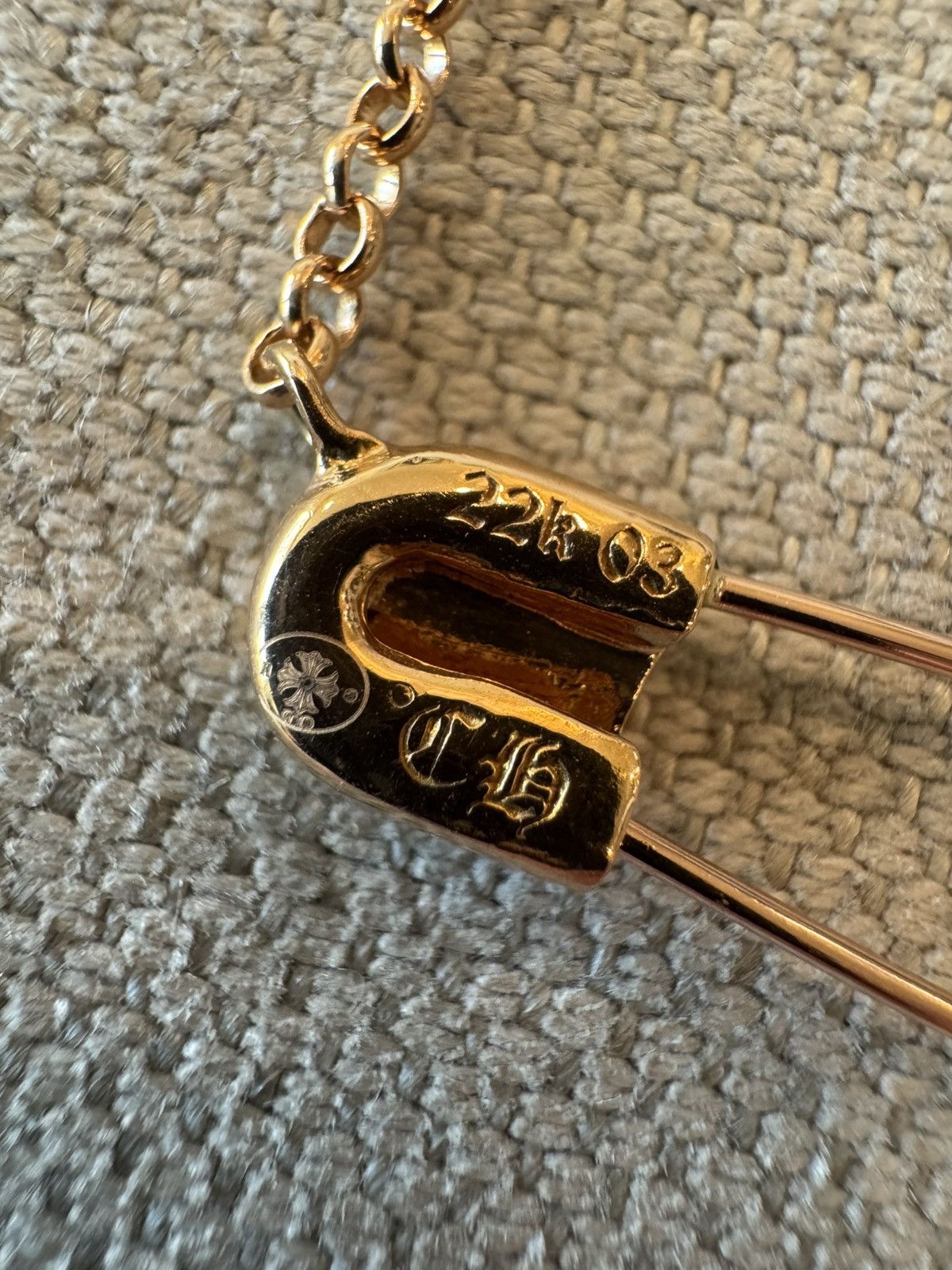 Chrome Hearts Chrome Hearts 22k Yellow Gold Diamond Safety Pin Necklace Size ONE SIZE - 7 Thumbnail