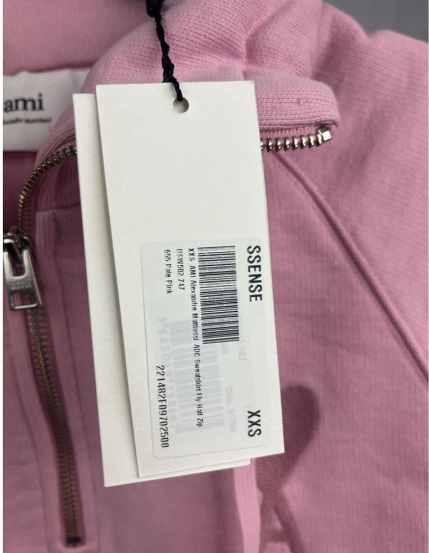 AMI Ami Paris Pink De Coeur Zip Sweatshirt XXS NWT Size XXS / US 00 / IT 34 - 10 Thumbnail