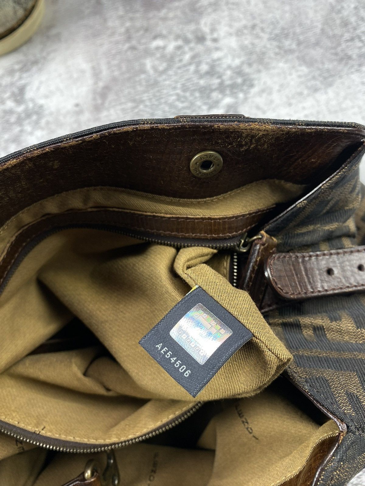 Fendi Fendi Roma Ethnico Zucca Canvas Monogram FF Brown Women’s Hand Shoulder Tote Bag Size ONE SIZE - 12 Thumbnail