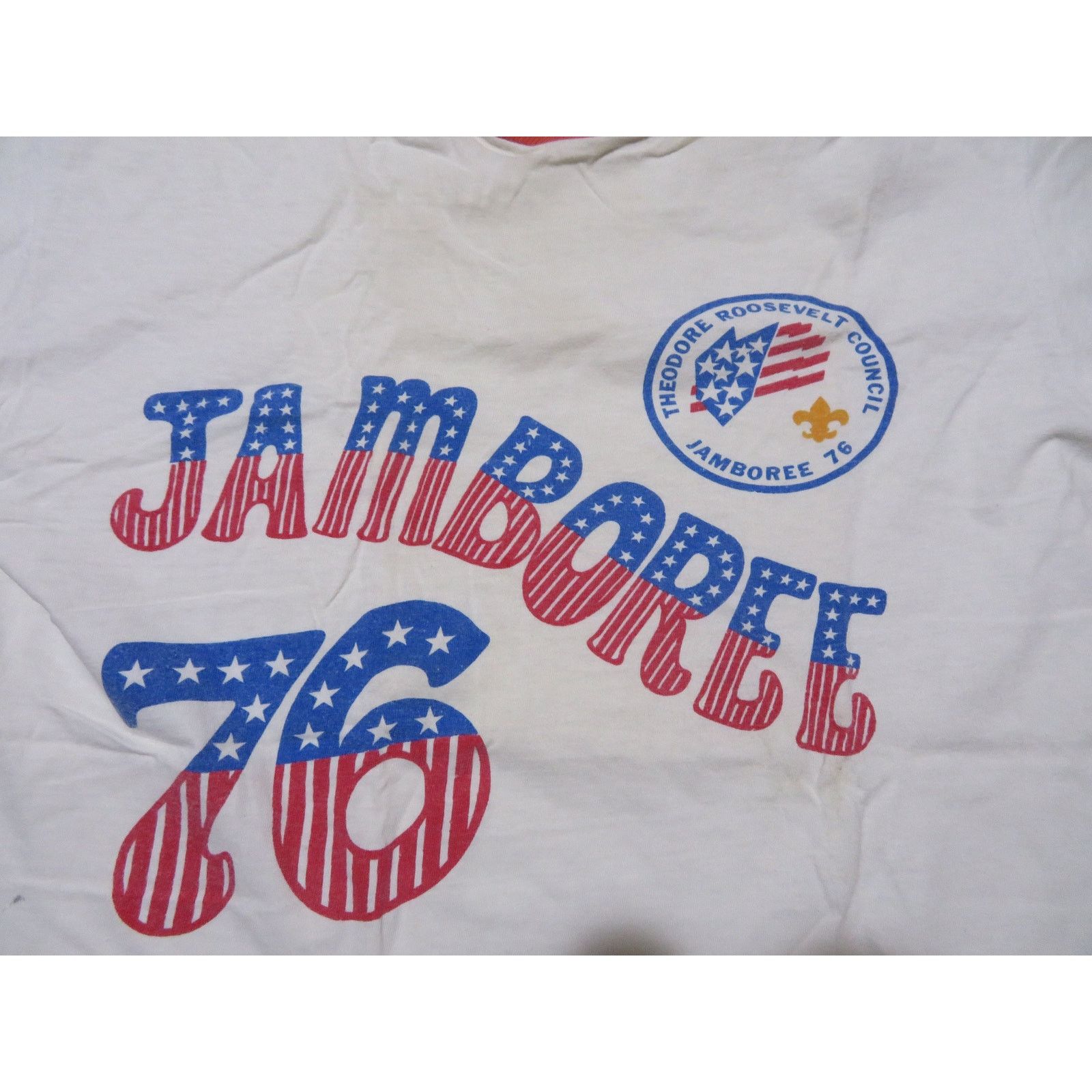 Other Jamboree Boy Scouts BSA Ringer T-Shirt, White Sz M 1970s Size US M / EU 48-50 / 2 - 4 Thumbnail
