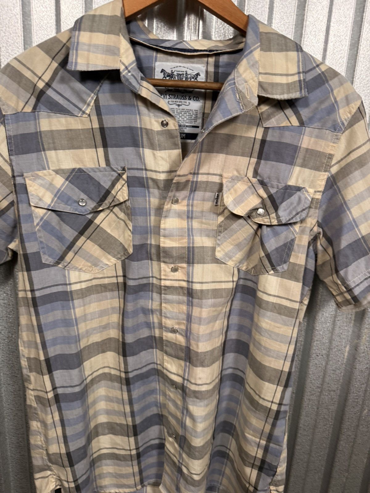 Levi's Vintage Levis Western Pearl Snap Button Up Plaid Shirt Size US M / EU 48-50 / 2 - 4 Thumbnail