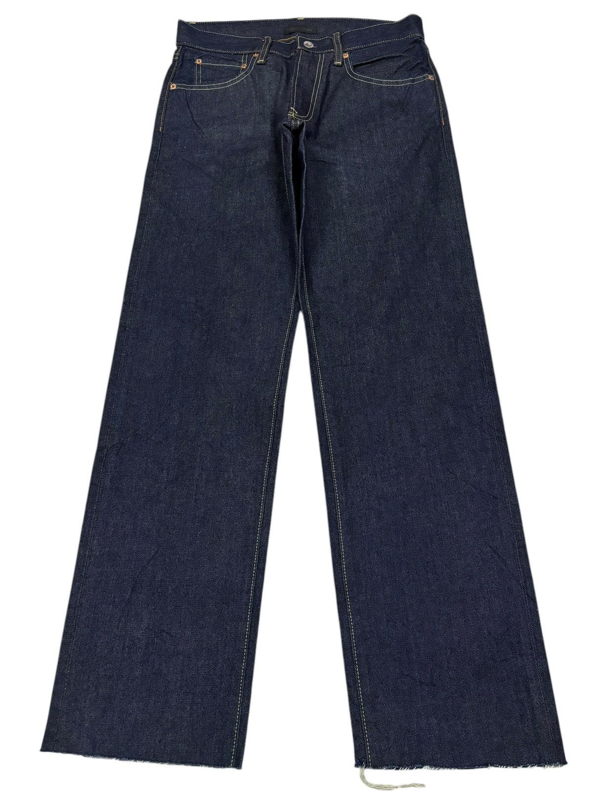 Japanese Brand × Kaihara Denim × Vintage Vintage Kaihara Uniqlo Blue Indigo Washed Raw Jeans Size US 30 / EU 46 - 1 Thumbnail