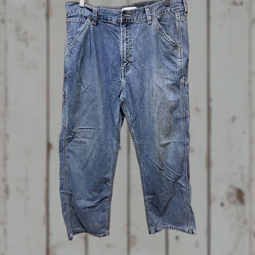 Levi's VINTAGE Levi's Carpenter Jeans Mens 36x30 Loose Straight Med Wash Distressed Size US 36 / EU 52 - 1 Thumbnail