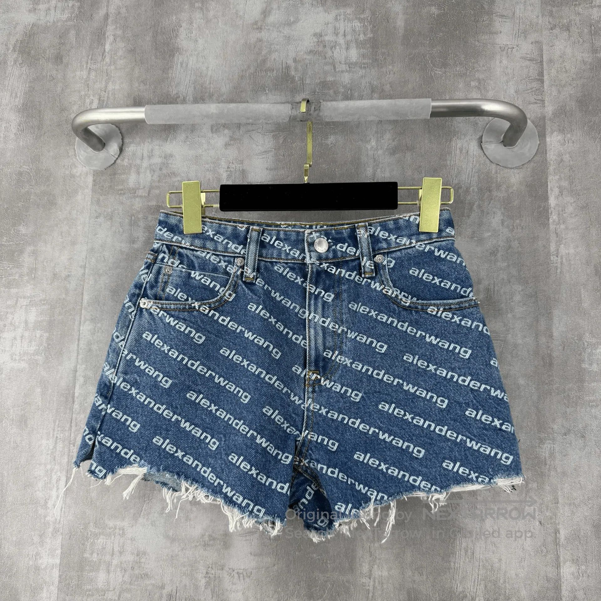 Alexander Wang Alexander Wang Logo Distressed Denim Shorts. Size 24" / US 00 / IT 34 - 1 Thumbnail