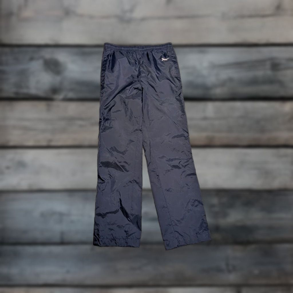 Asics VINTAGE ASICS Track Pants Windbreaker Navy 80s 90s Packable Zip Leg S Mens Size US 29 - 1 Thumbnail
