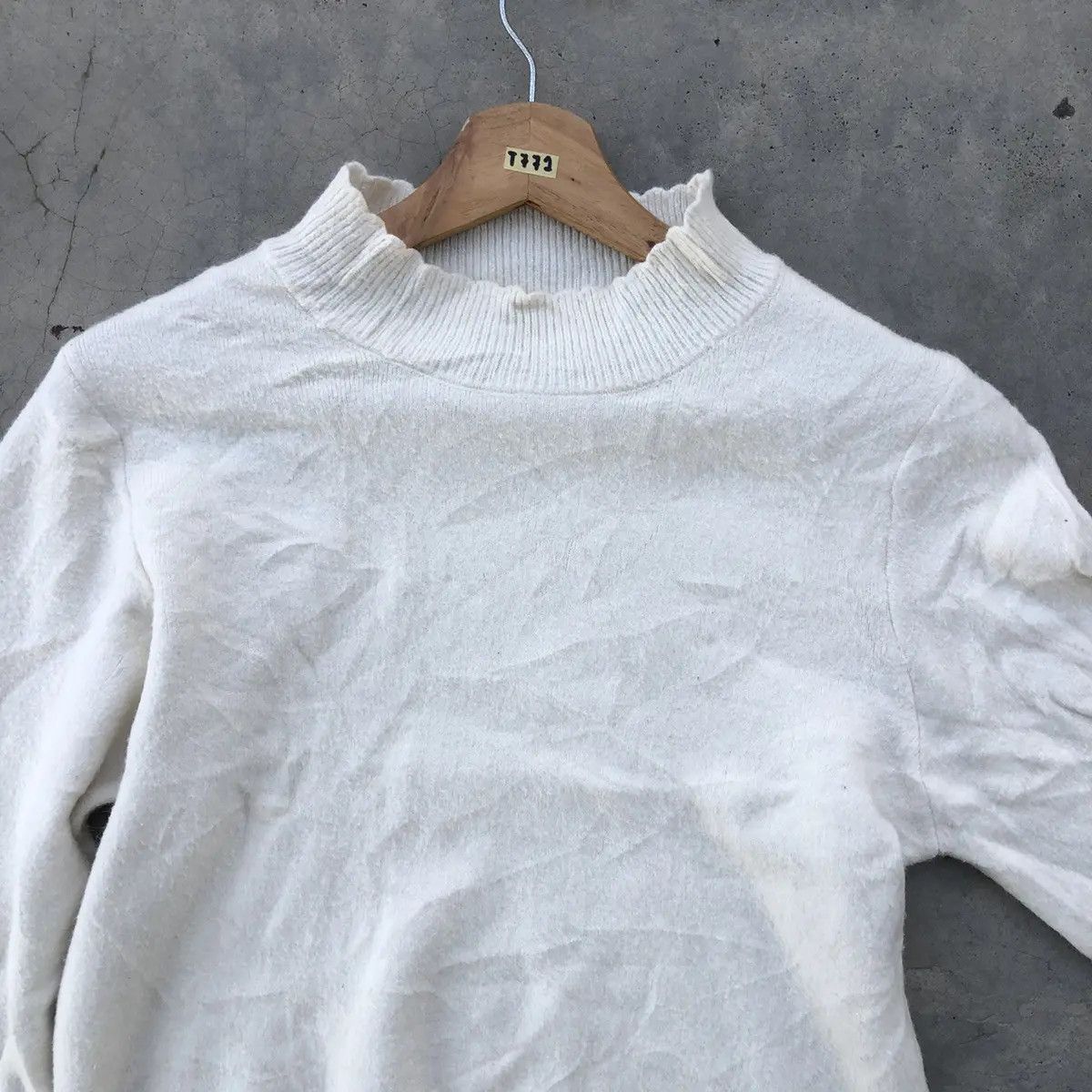 Aran Isles Knitwear × Homespun Knitwear Knitsweater White Milk Pullover/Jumper Ballon's Sleeve Size US M / EU 48-50 / 2 - 3 Thumbnail