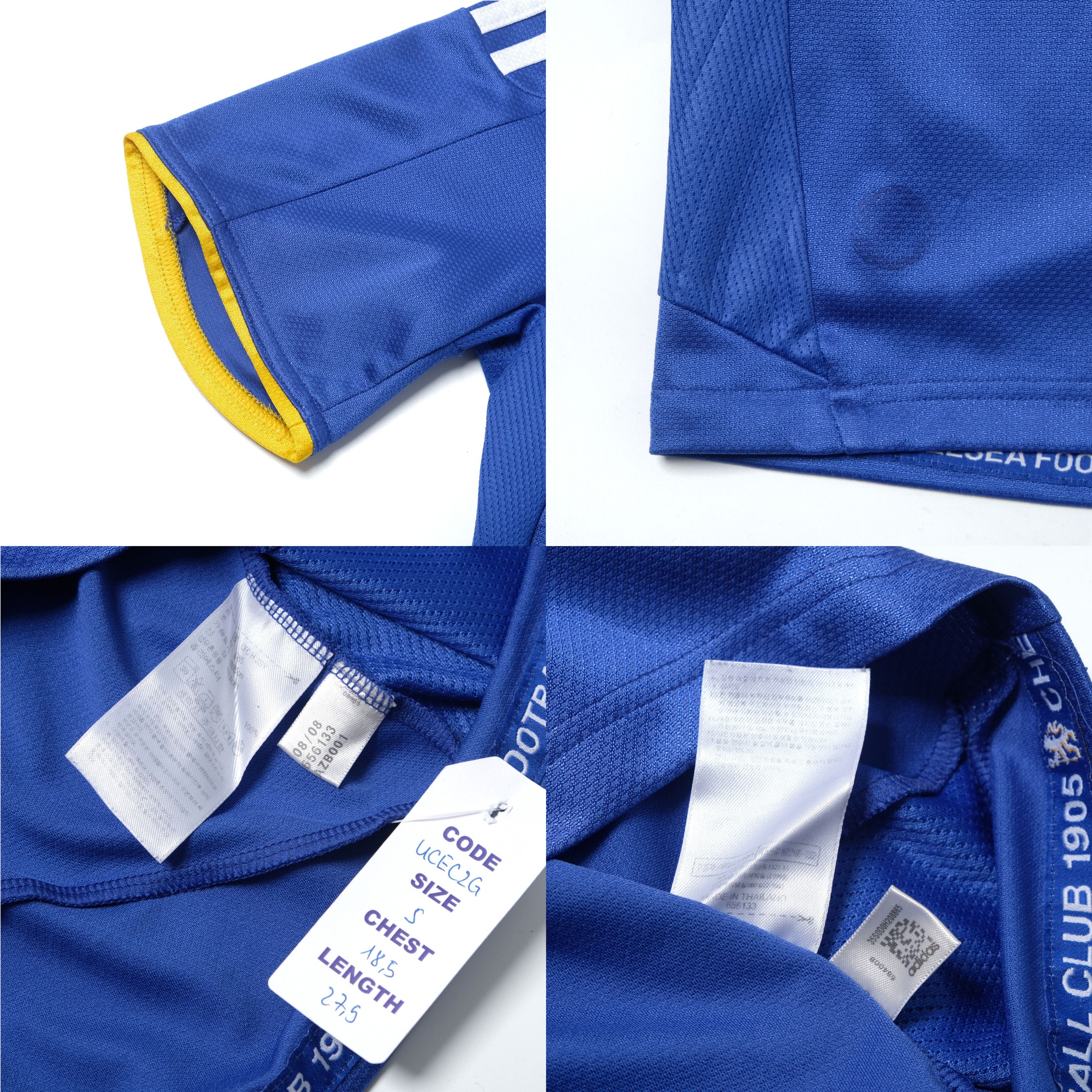Adidas 2008/09 Chelsea Home Shirt J.Cole (S) Size US S / EU 44-46 / 1 - 6 Thumbnail