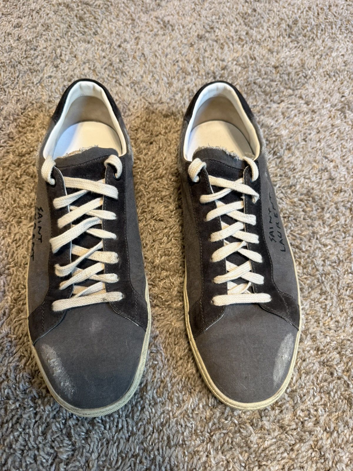 Yves Saint Laurent Saint Laurent SL/06 Distressed Court Classic Grey Size US 14 / EU 47 - 3 Thumbnail