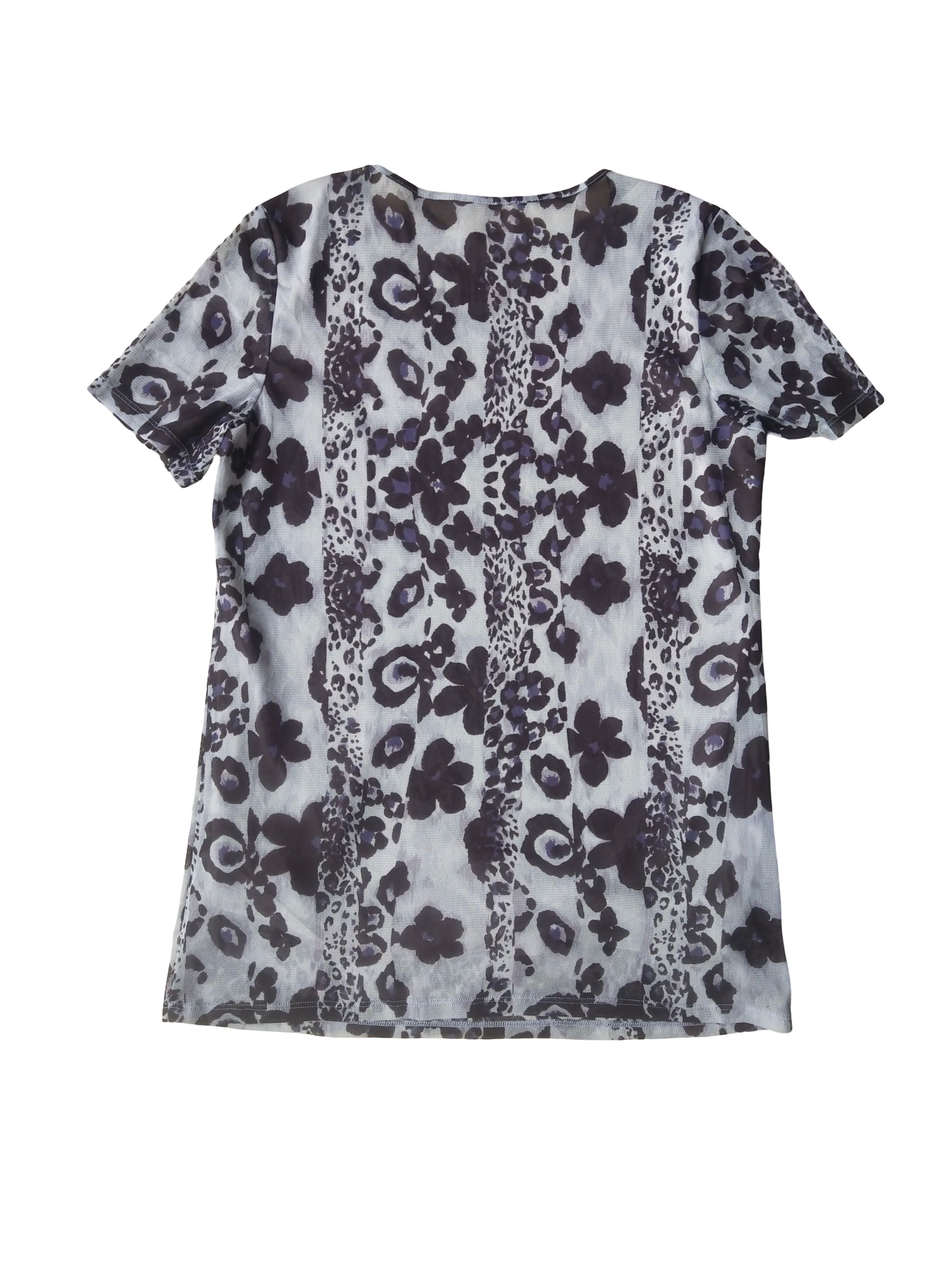 Krizia Uomo EVEX by Krizia Leopard Floral Sheer Mesh Top Size M / US 6-8 / IT 42-44 - 4 Thumbnail