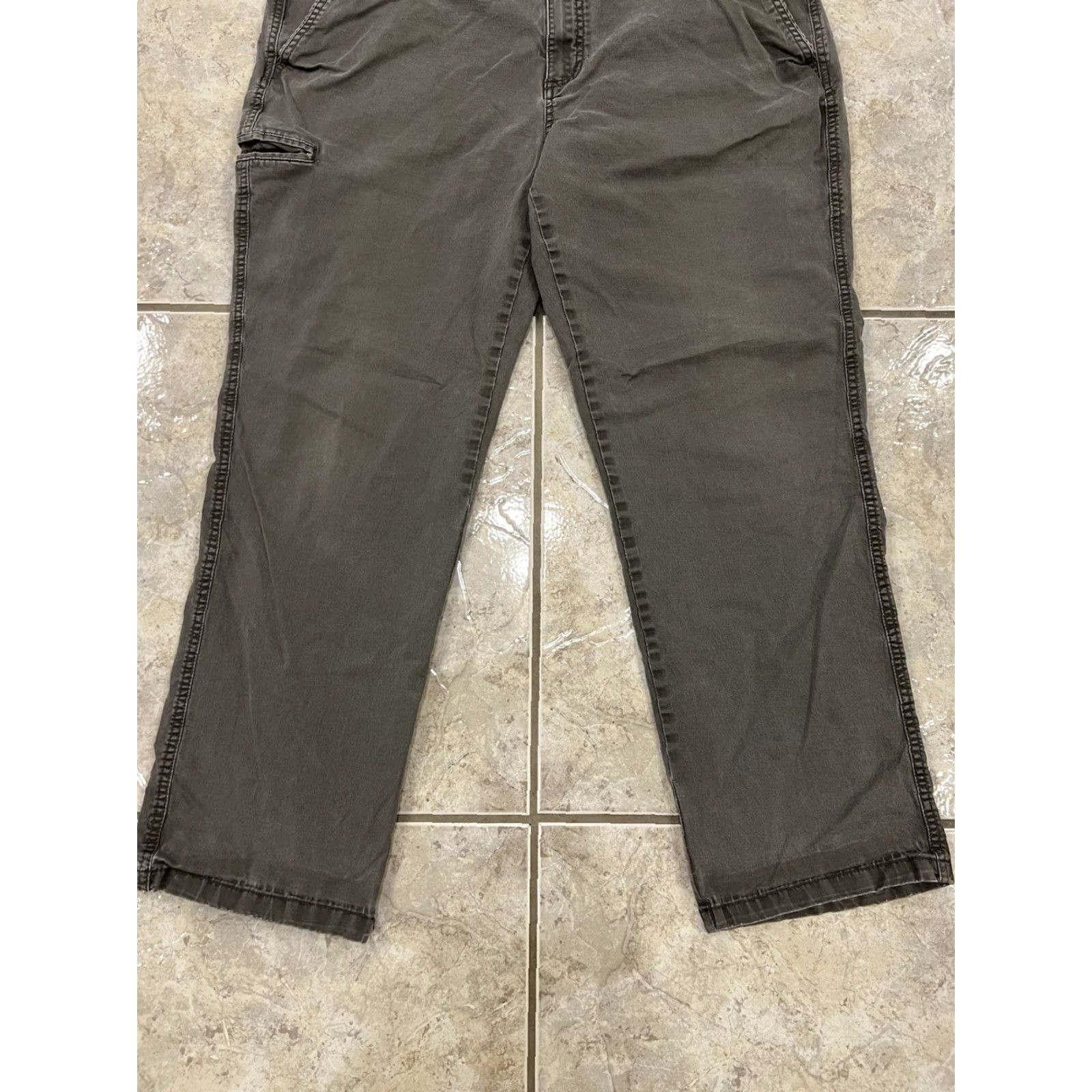 Weatherproof VINTAGE Weatherproof Mens 40X30 Pants Straight Leg Chino Dark Olive Green Cotton Blend Stretch casual Workwear Size US 40 / EU 56 - 6 Thumbnail