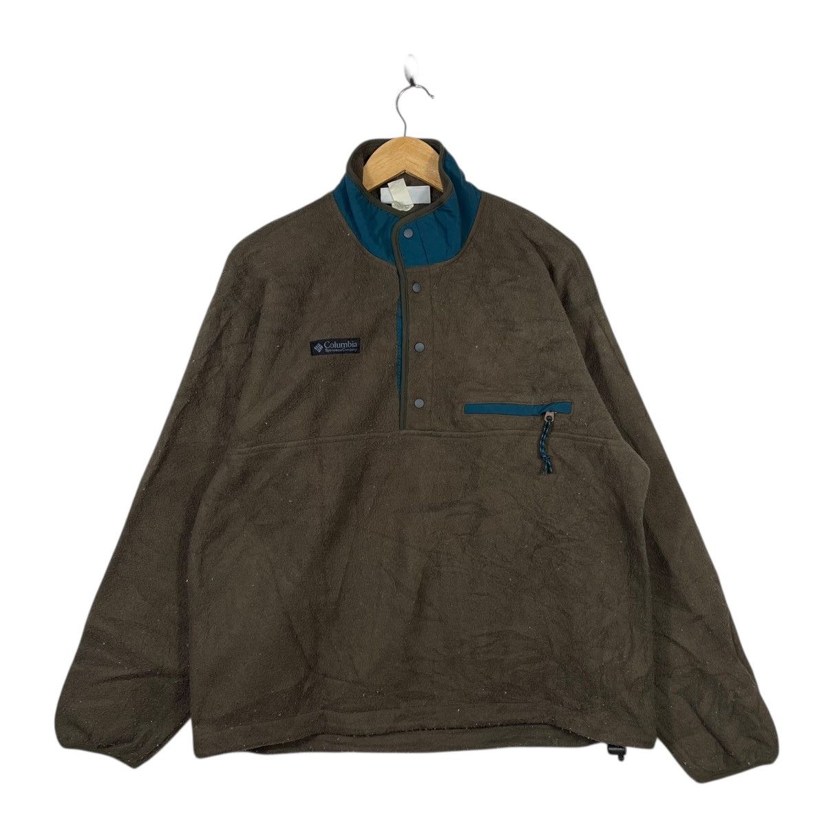 Columbia Vintage Columbia Fleece Pullover Snap Neck USA Made Brown Size US M / EU 48-50 / 2 - 1 Thumbnail
