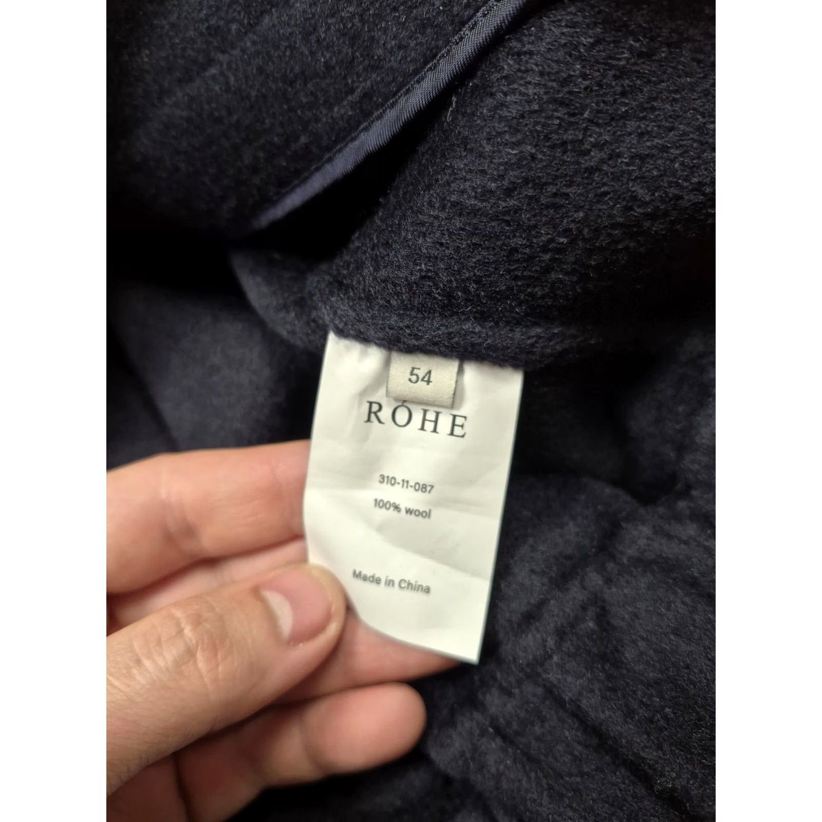 Vintage ROHE Jacket Mens 54 Blue Wool Bomber Full Zip Elastic Hem Unlined Collared Size US L / EU 52-54 / 3 - 6 Thumbnail