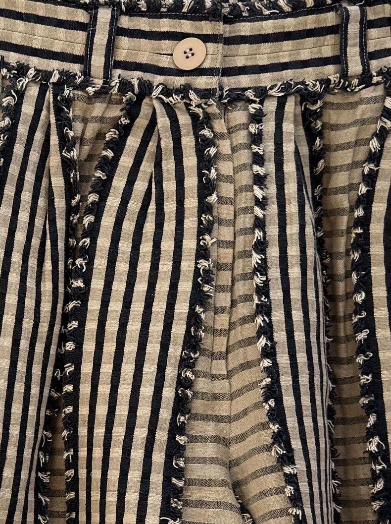 Issey Miyake Issey Miyake Cotton and linen striped jacket Size M / US 6-8 / IT 42-44 - 2 Thumbnail
