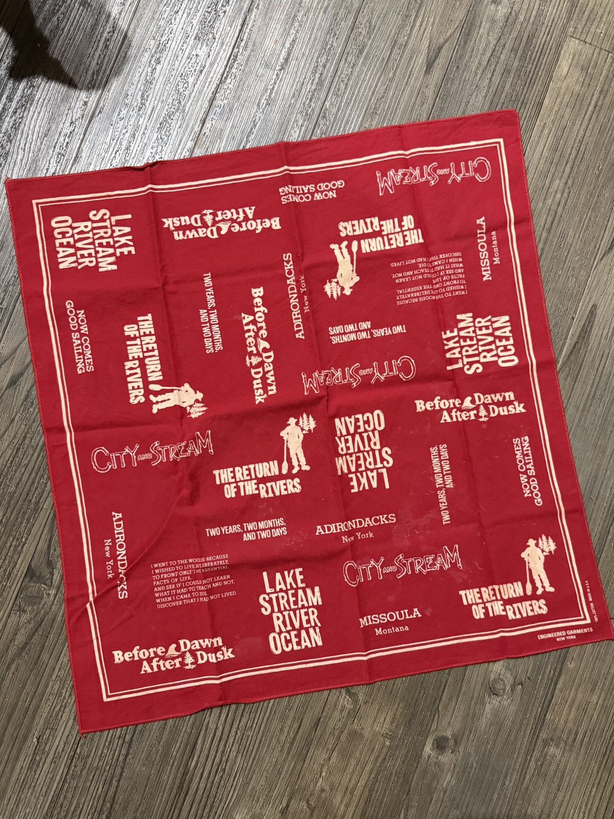 Engineered Garments Engineered Garments City and Stream Print Bandana Red Size ONE SIZE - 1 Thumbnail