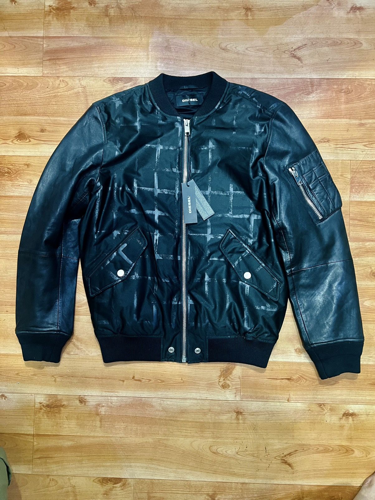 Diesel leather combination jacket