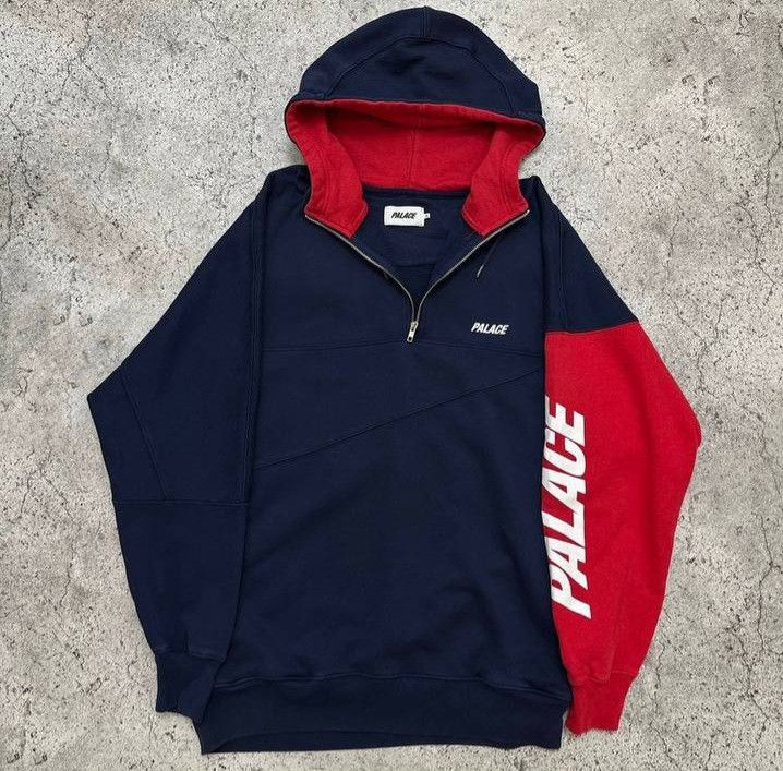 image of Palace Ard Quality Zip Up Hoodie Japanese Streetwear XL in Red/Blue/White, Men's