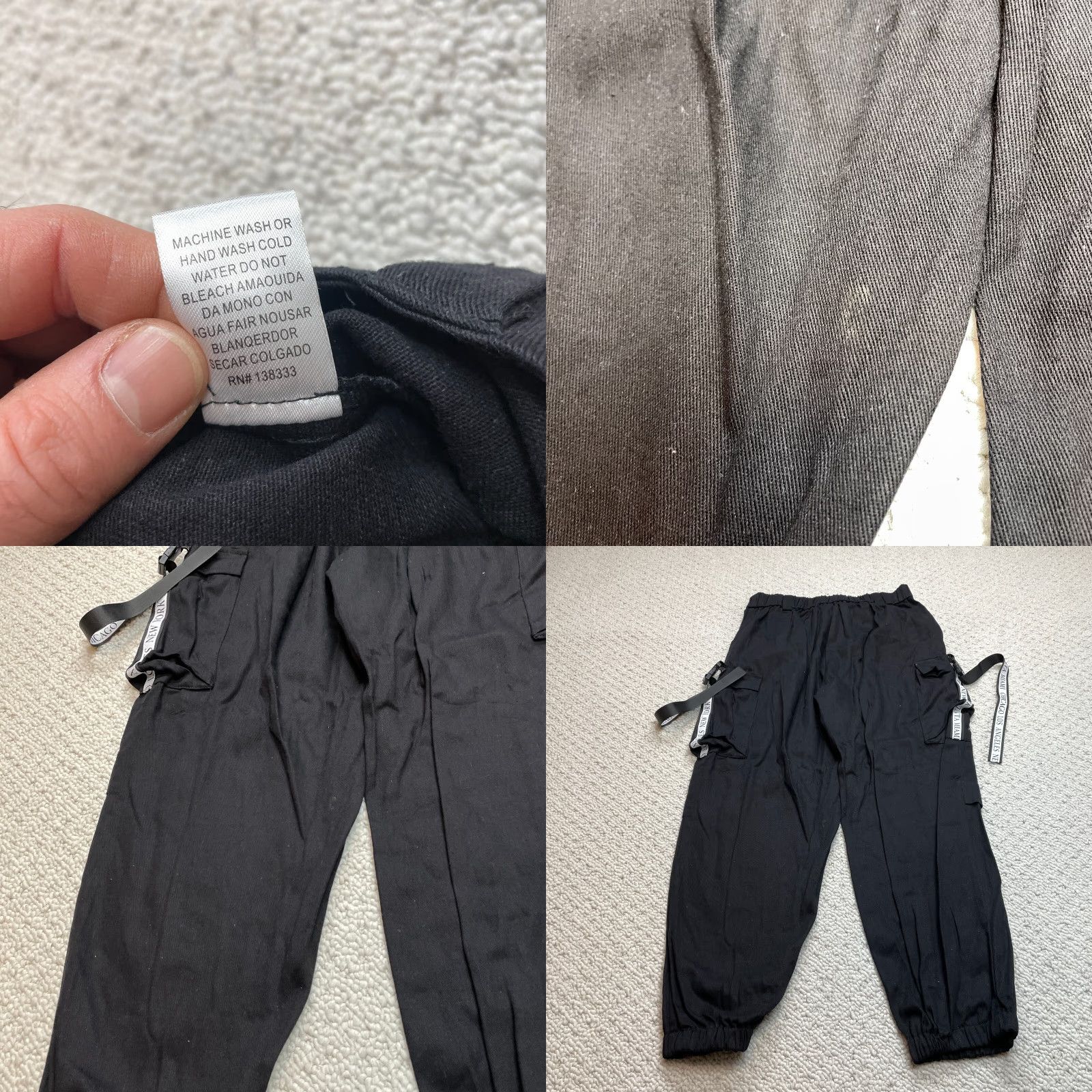 Fashion Nova VINTAGE Fashion Nova Sayra Jogger Sweatpants Womens XL Black Pockets 32x29 New NWT Size 40" / US 18 - 9 Thumbnail