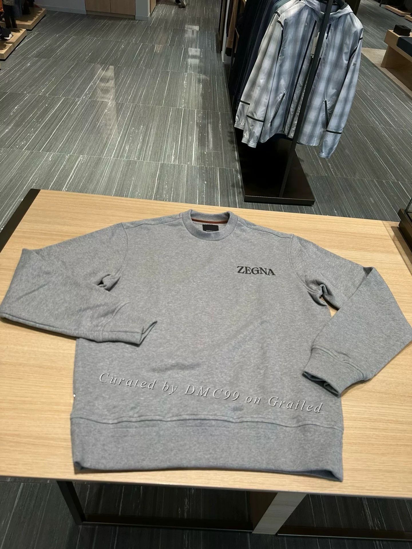 Ermenegildo Zegna Zegna Gray Men's Cotton Crewneck Sweatshirt Size US XL / EU 56 / 4 - 2 Thumbnail
