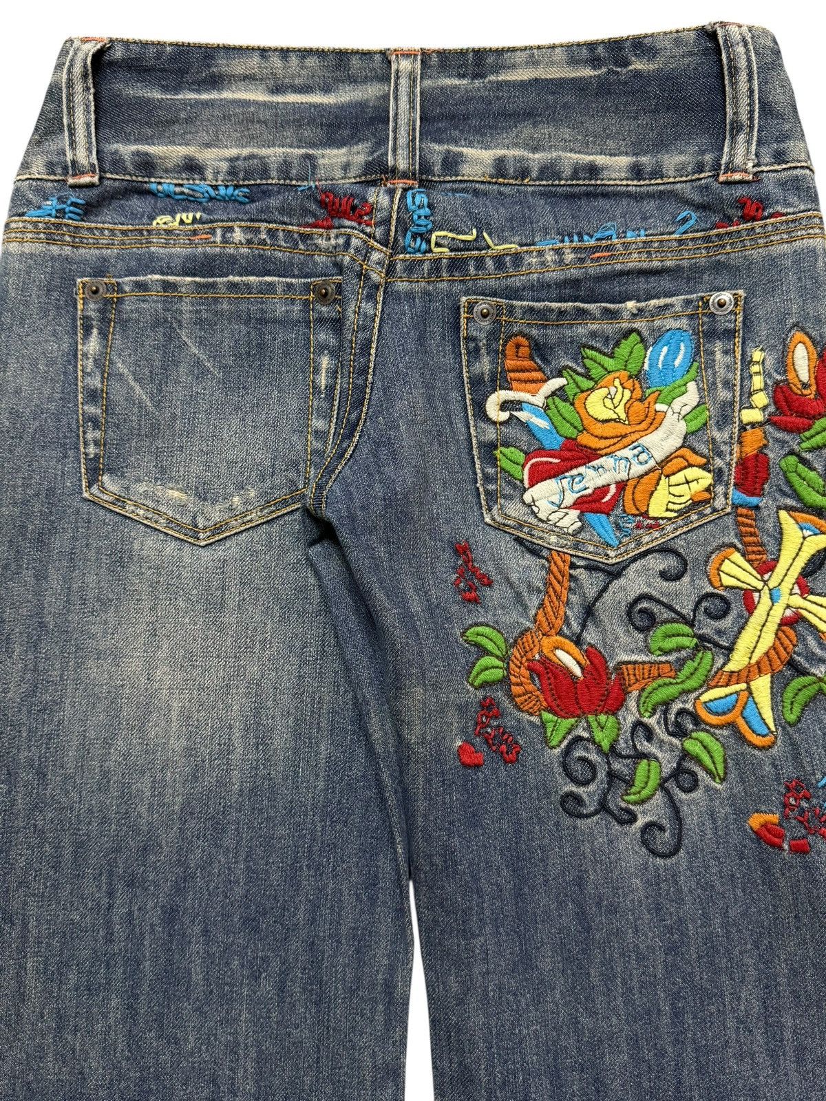 Hysteric Glamour Vintage Japanese Brand Embroidered Ed Hardy Inspired Flare Size 28" / US 6 / IT 42 - 5 Thumbnail