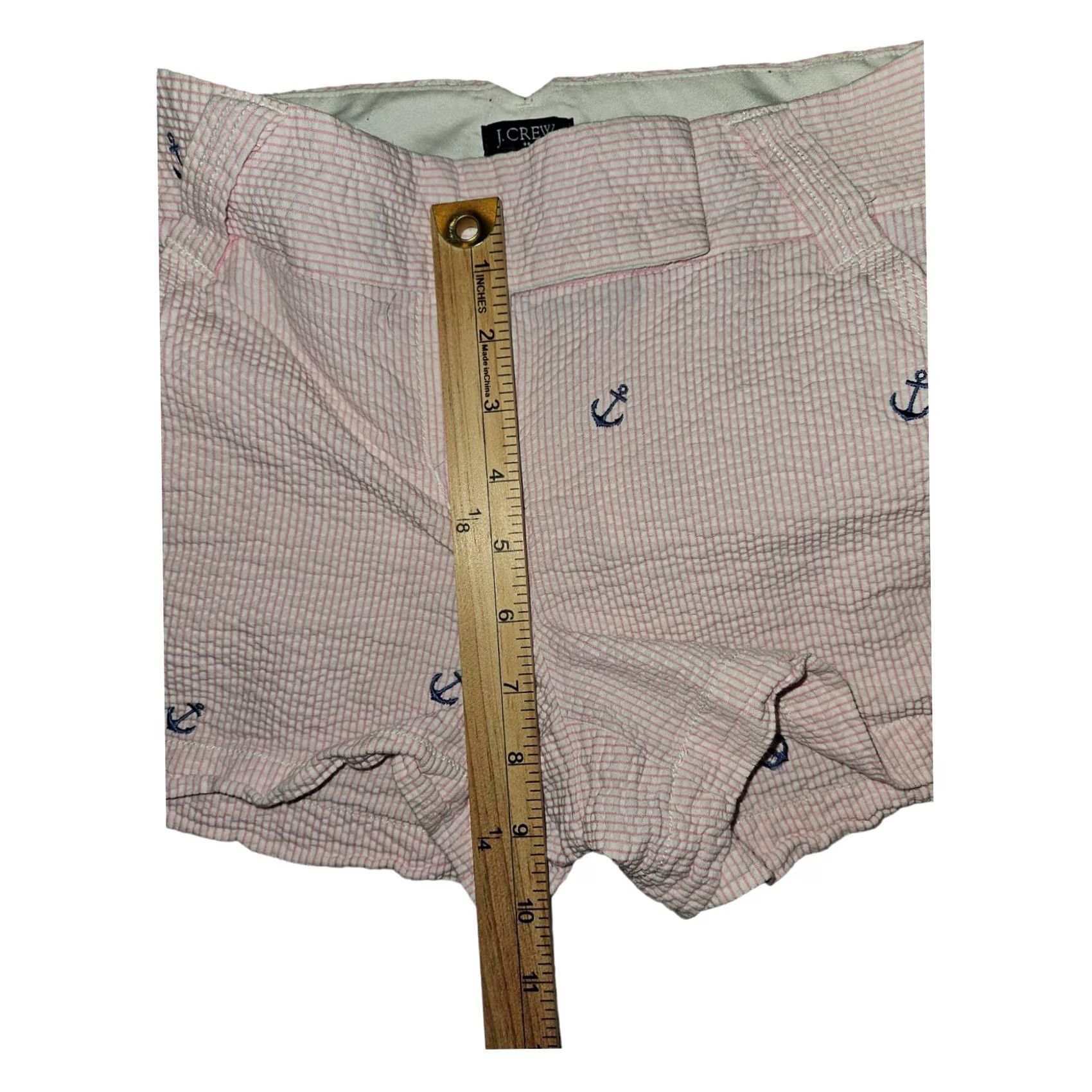 J.Crew J.Crew Chino Shorts Women's 2 City Fit Pink Striped Embroidered Anchors AOP Shirt? Size 26" / US 2 / IT 38 - 4 Thumbnail