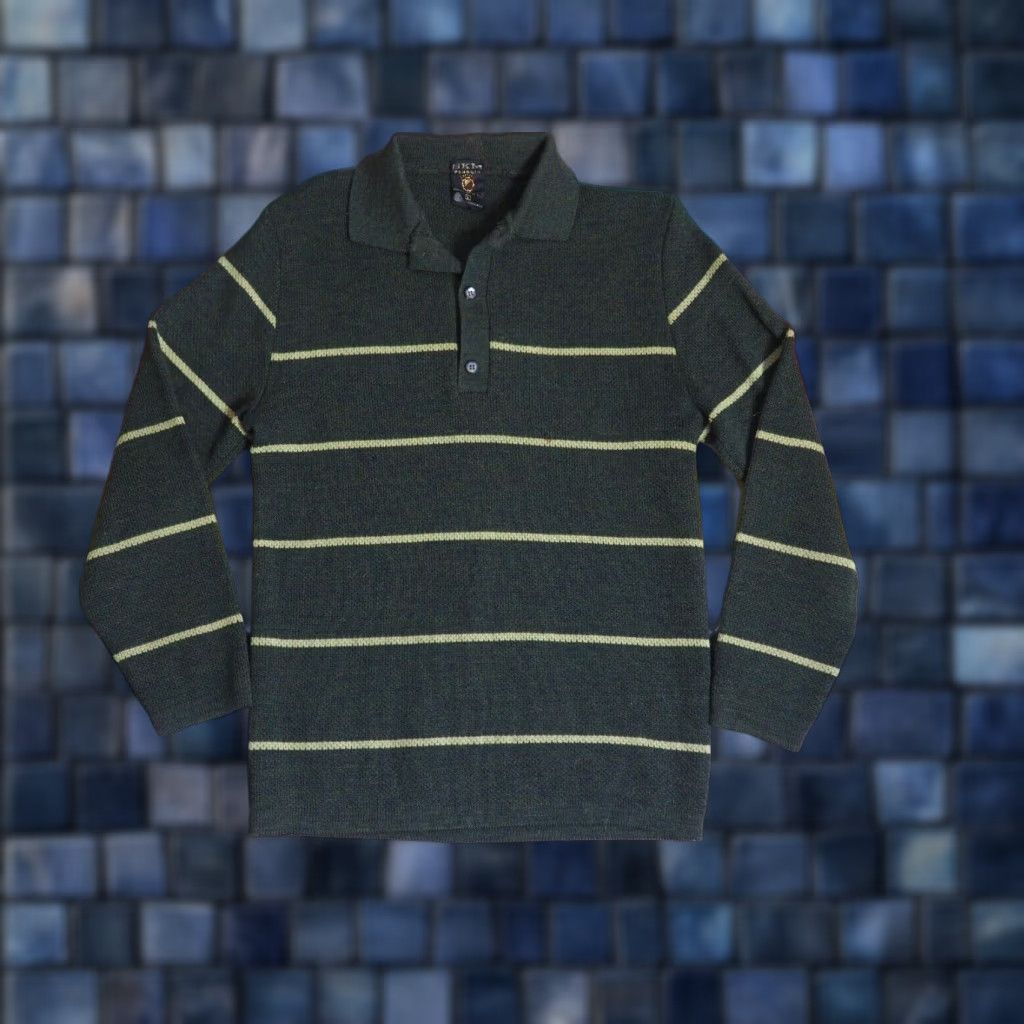Vintage VINTAGE Penguin Seattle Wool Green Striped Polo Sweater L Adults 60s Rockabilly Size US L / EU 52-54 / 3 - 1 Thumbnail