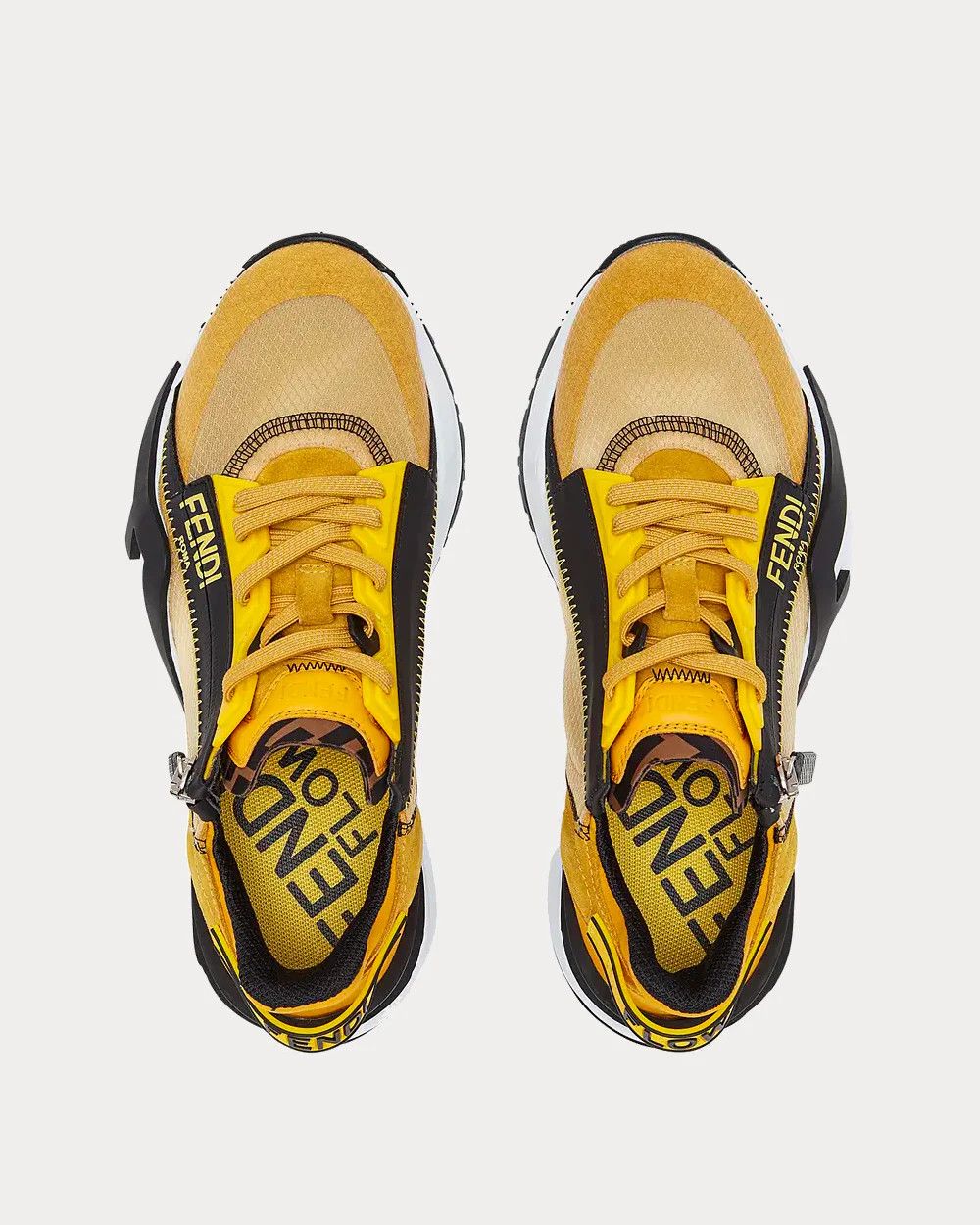 Fendi o1s1wg111025 Flow Low-Top Sneakers in Yellow/Black Size US 7 / IT 37 - 3 Thumbnail