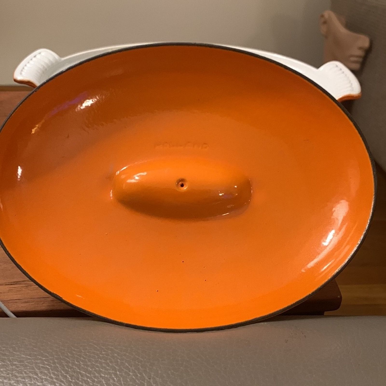 Vintage Dru Holland rare orange enameled cast iron covered casserole Size ONE SIZE - 3 Thumbnail