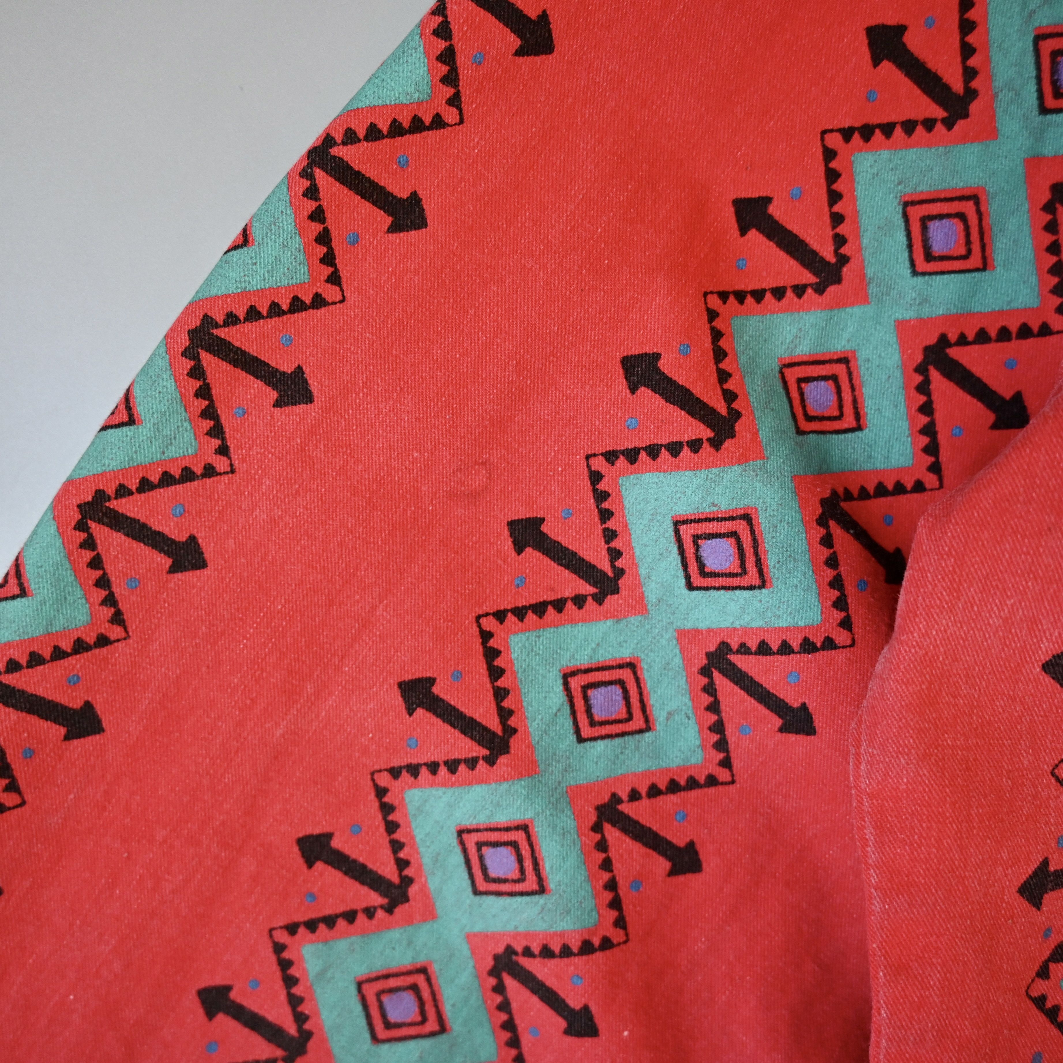 Vintage VTG Wrangler brushpopper shirt Aztec Navajo poppy red 16.5 Size US L / EU 52-54 / 3 - 13 Thumbnail