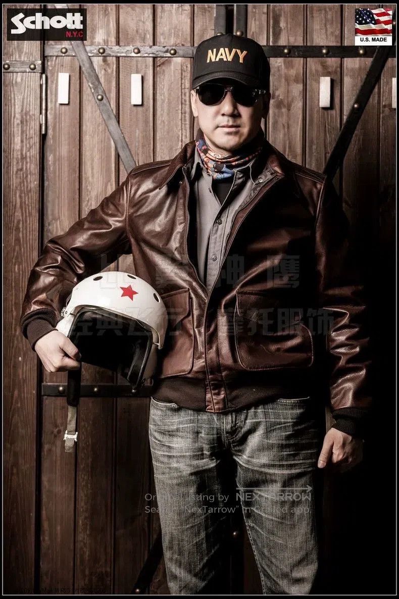 Schott Schott A2 flight leather jacket Size US M / EU 48-50 / 2 - 1 Thumbnail