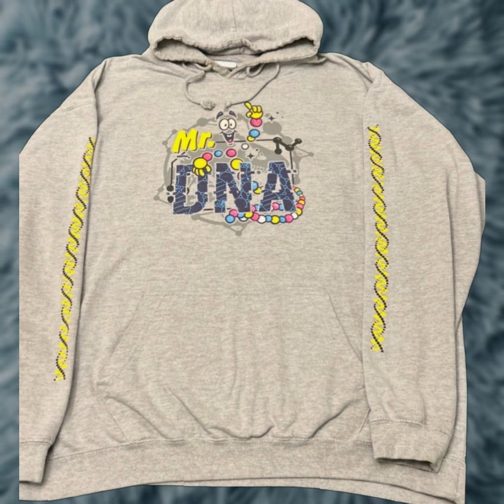 Vintage VINTAGE Universal Studios Jurassic Park Mr DNA Cartoon Hoodie Jacket Mens XXL Gray 90s VTG PULLOVER Hooded Pockets Shirt? Size US XXL / EU 58 / 5 - 1 Thumbnail
